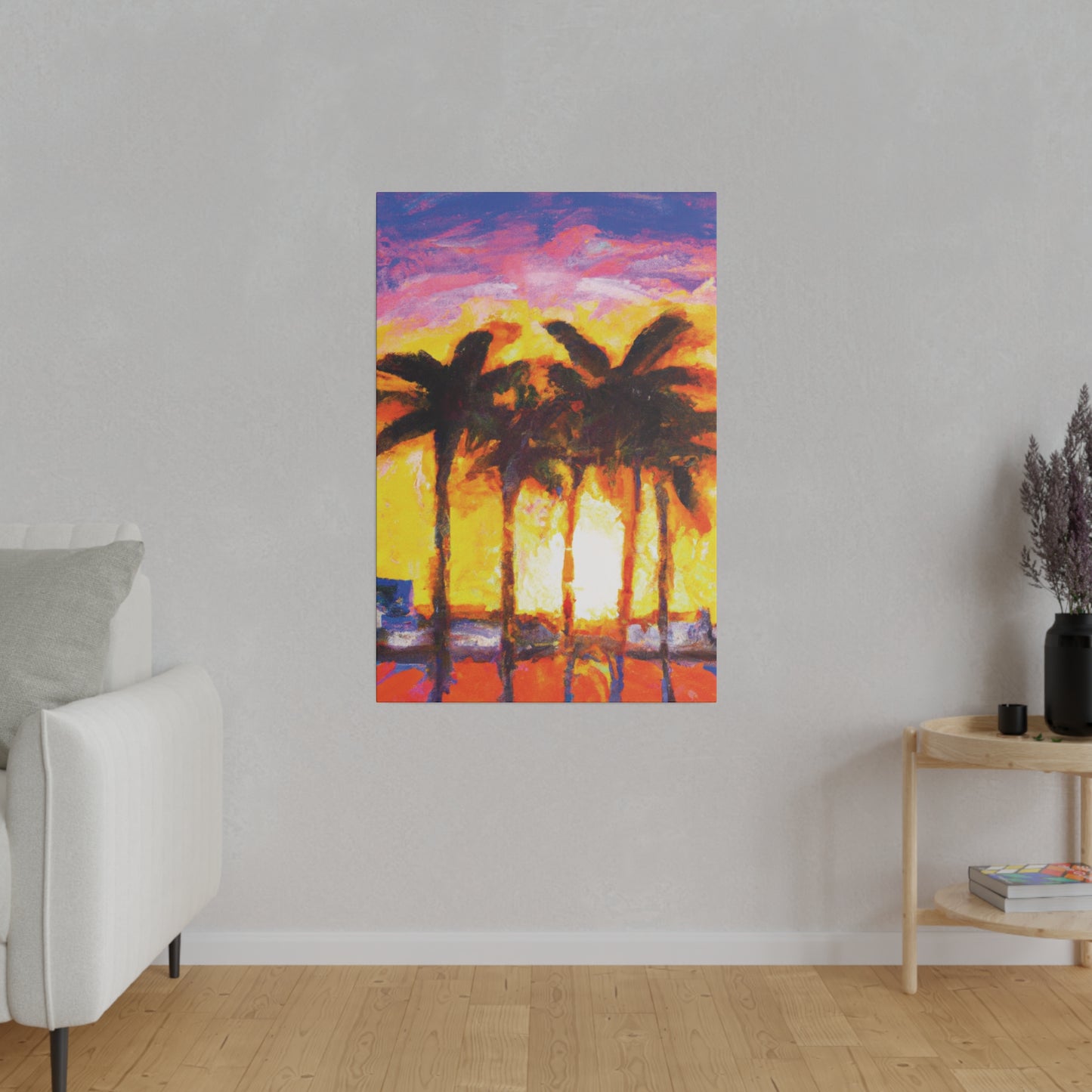 1535V - Miami Beach Sunset Painting Print | Miami | Beach | Sunset | Poster | Home Decor | Wall Art | Canvas