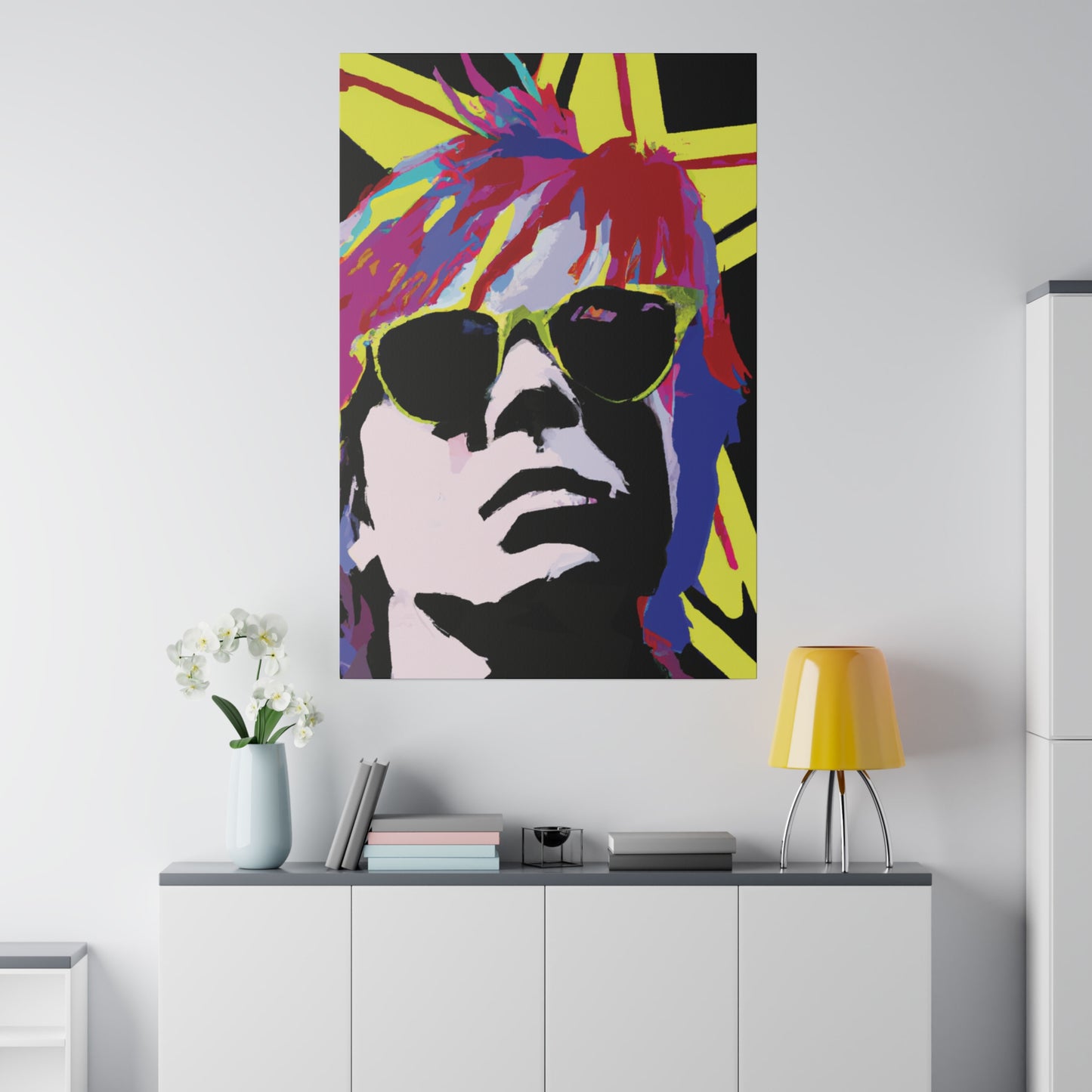 2184J - Rockstar Painting Print | Face | Abstract | Poster | Home Decor | Wall Art | Music Art | Canvas