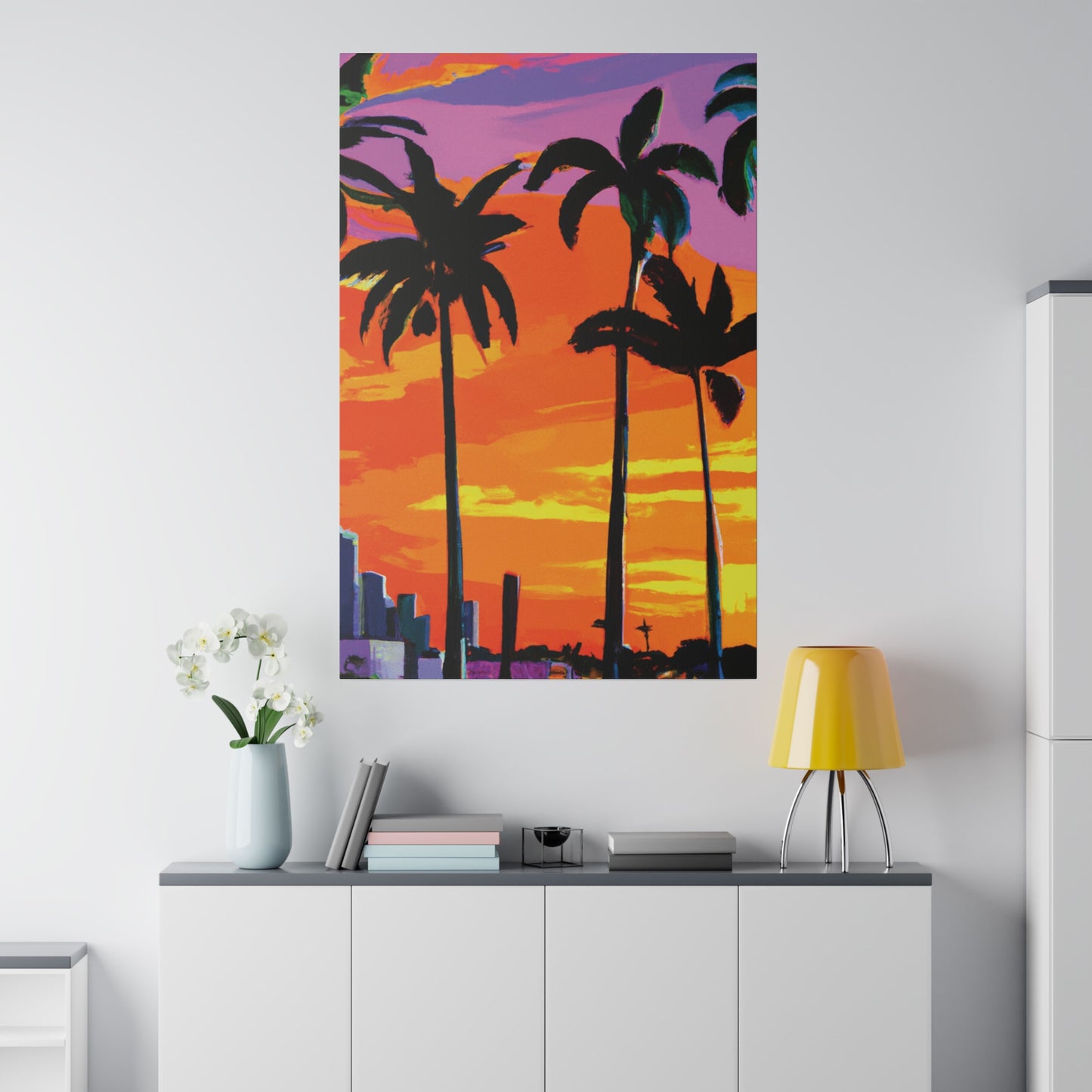 7834K - Miami Beach Sunset Painting Print | Miami | Beach | Sunset | Poster | Home Decor | Wall Art | Canvas