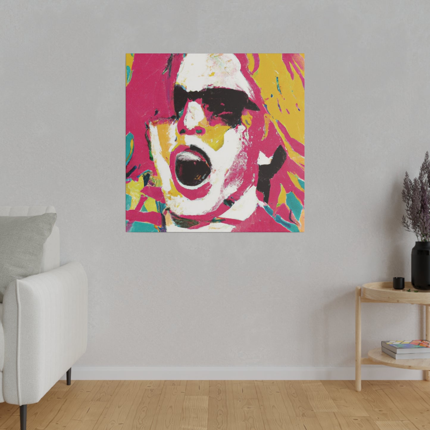 9342P - Rockstar Painting Print | Face | Abstract | Poster | Home Decor | Wall Art | Music Art | Canvas