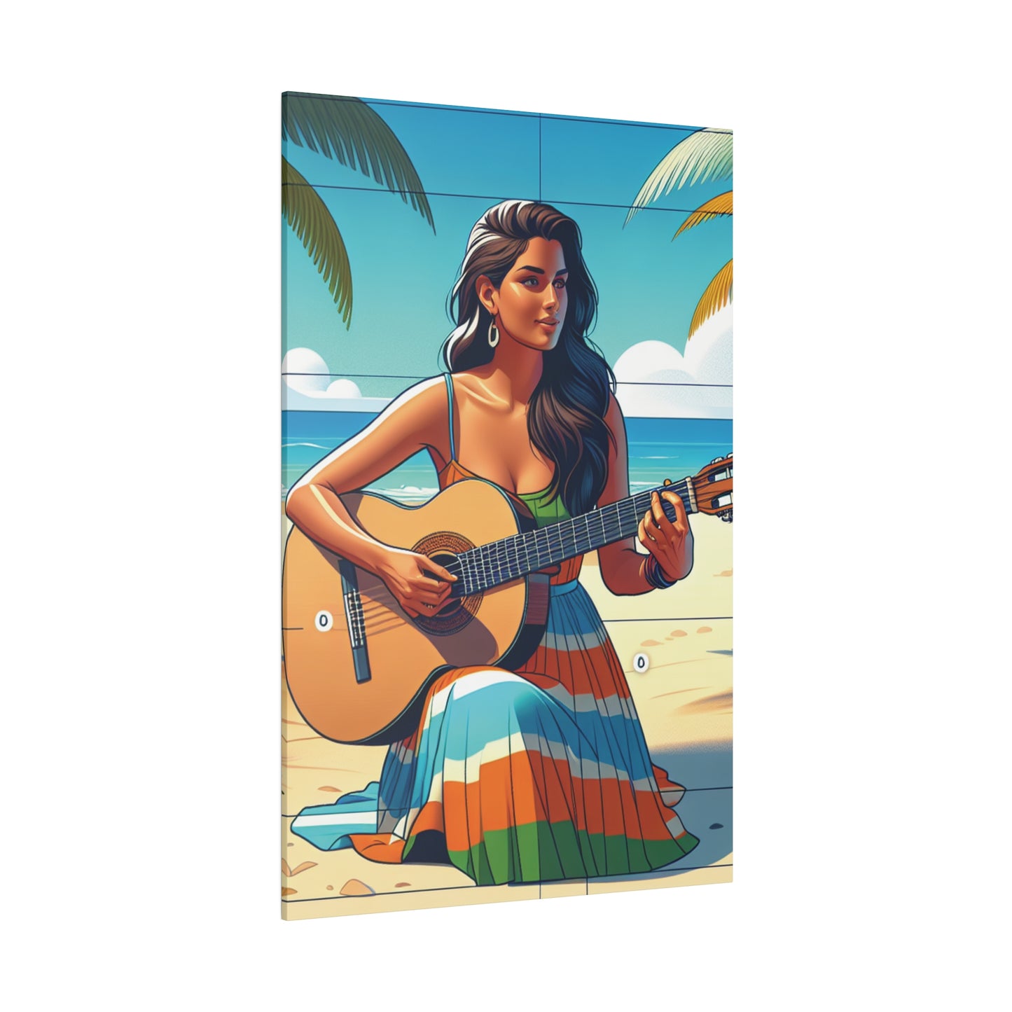 3267J - music art work, musician gift ideas, sunset background, sunset designs, ocean art work, beach art work, guitar art work, guitar player