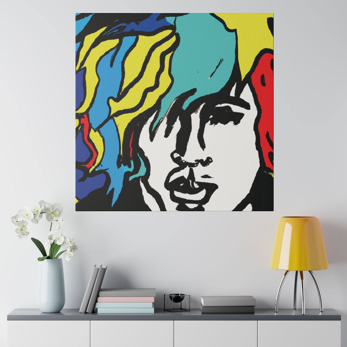 7456M - Rockstar Painting Print | Face | Abstract | Poster | Home Decor | Wall Art | Music Art | Canvas