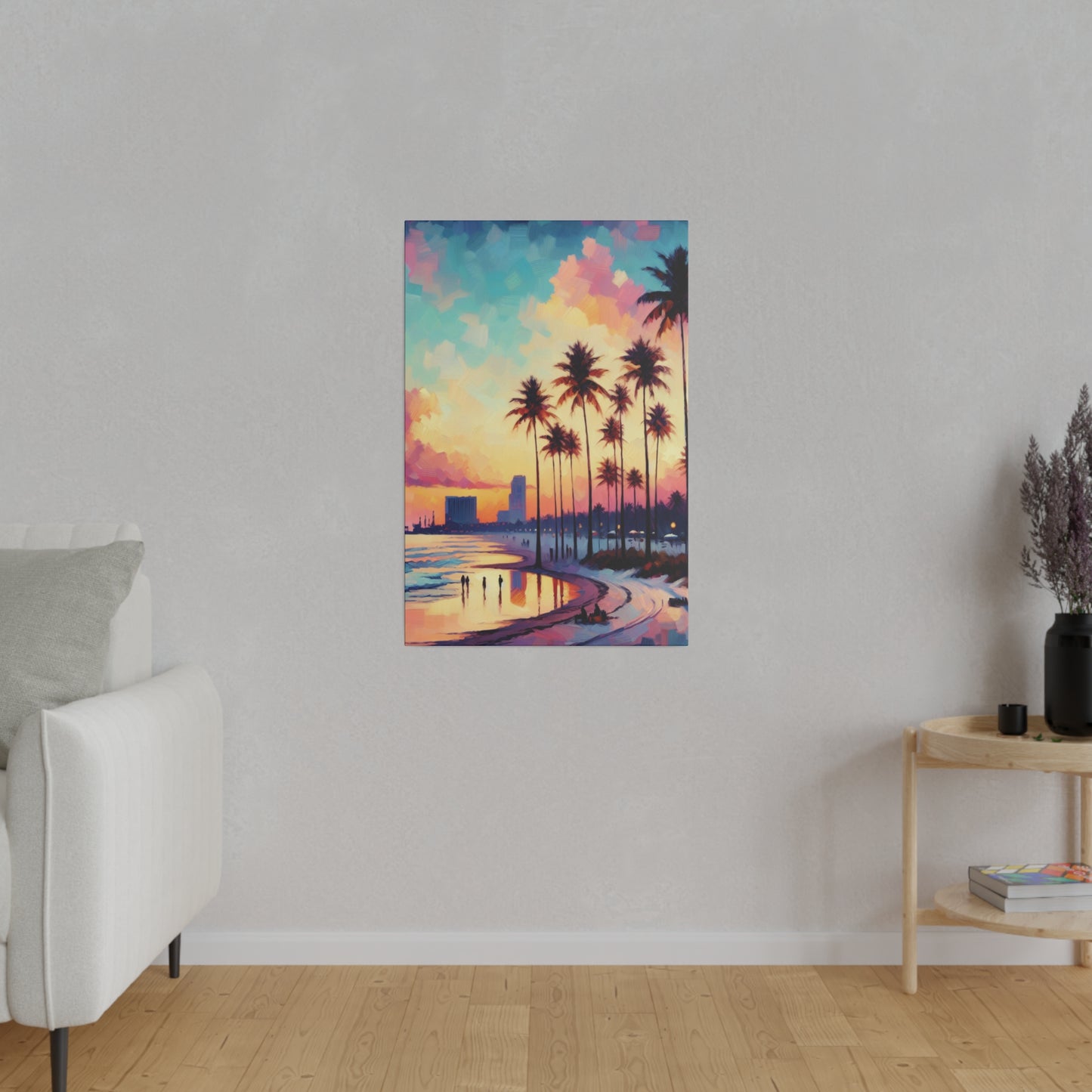 8816Y - miami beach art, sunset background, ocean art work, beach art work, sunset designs, miami beach painting, miami beach print