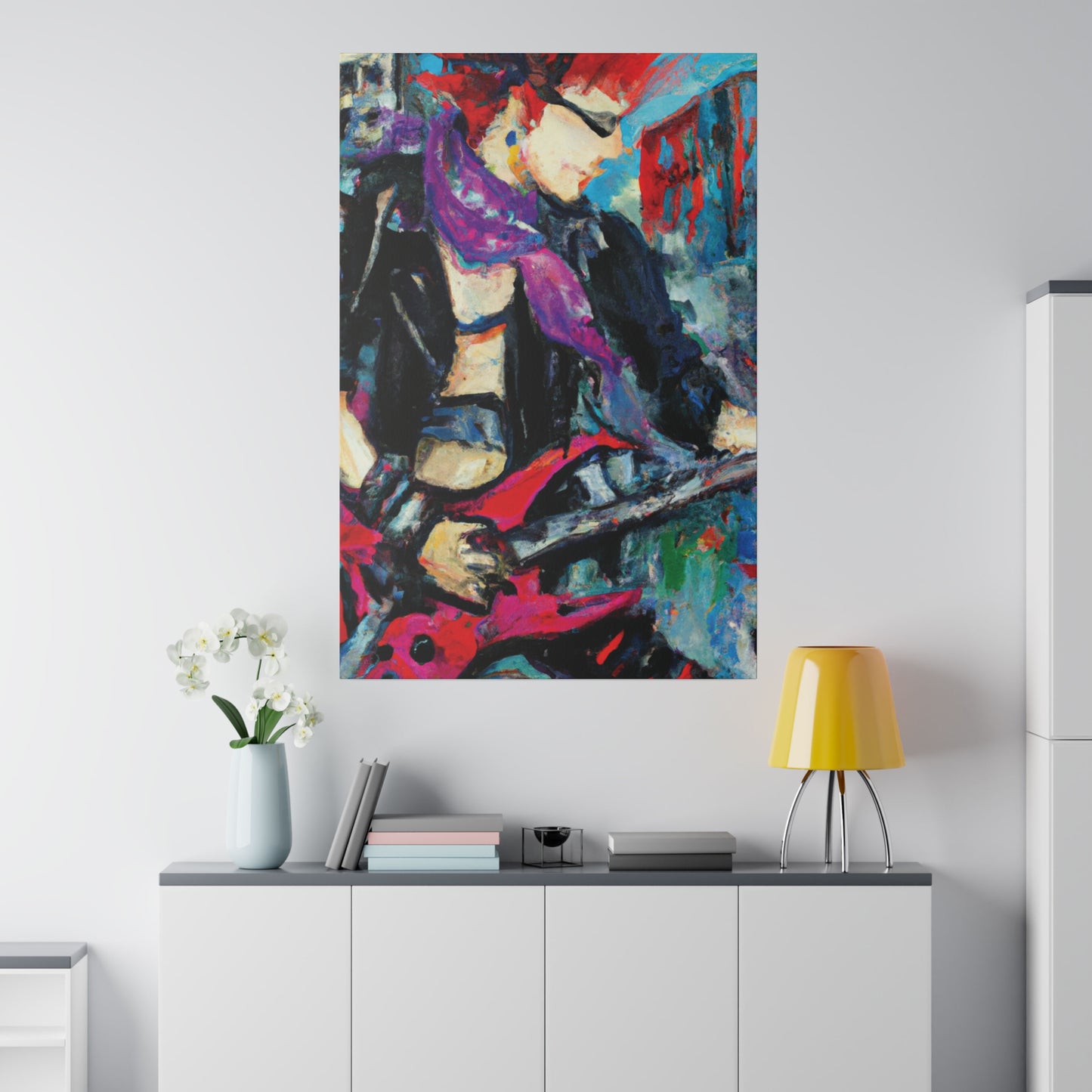 208D - Rockstar Oil Painting Style Print | Poster | Home Decor | Wall Art | Music Art | Canvas