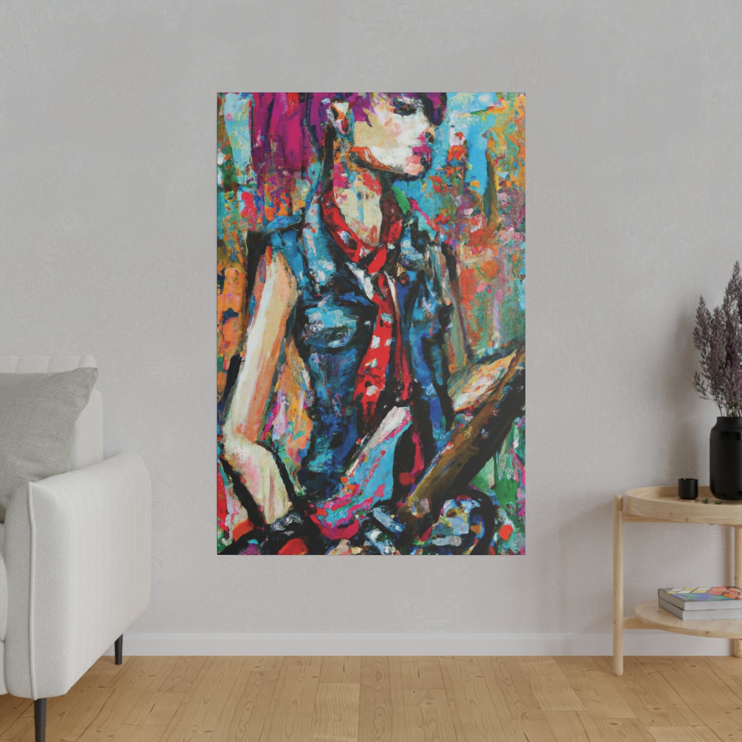 9405R - Rockstar Oil Painting Style Print | Poster | Home Decor | Wall Art | Music Art | Canvas