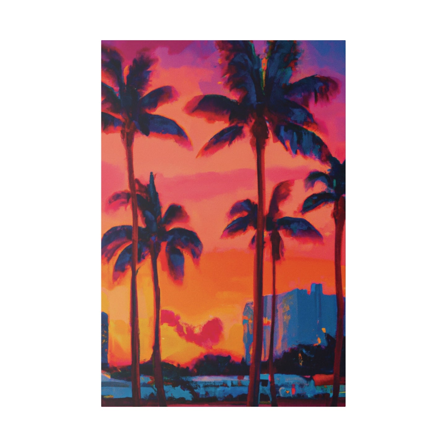 4456Y - Miami Beach Sunset Painting Print | Miami | Beach | Sunset | Poster | Home Decor | Wall Art | Canvas