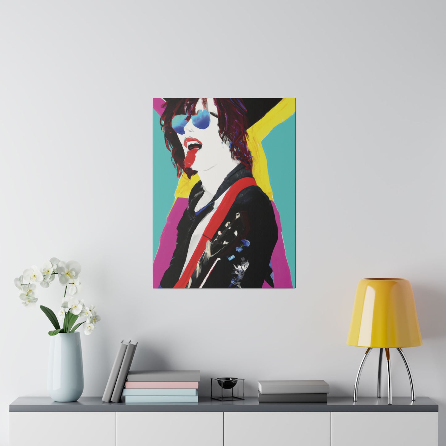 8865A - Rockstar Painting Print | Face | Abstract | Poster | Home Decor | Wall Art | Music Art | Canvas