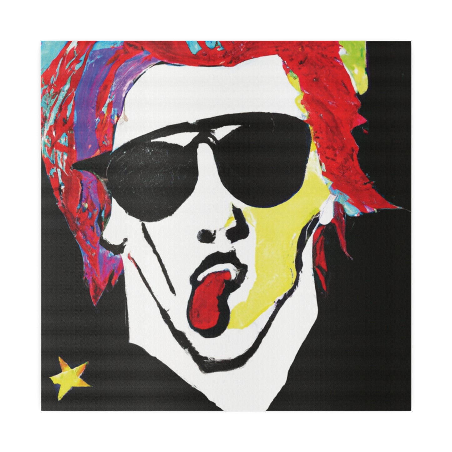 7799D - Rockstar Painting Print | Face | Abstract | Poster | Home Decor | Wall Art | Music Art | Canvas