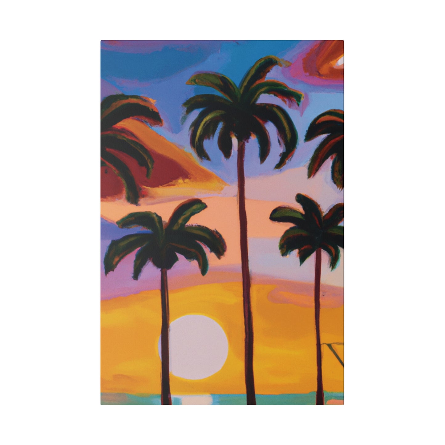 3282K - Miami Beach Sunset Painting Print | Miami | Beach | Sunset | Poster | Home Decor | Wall Art | Canvas