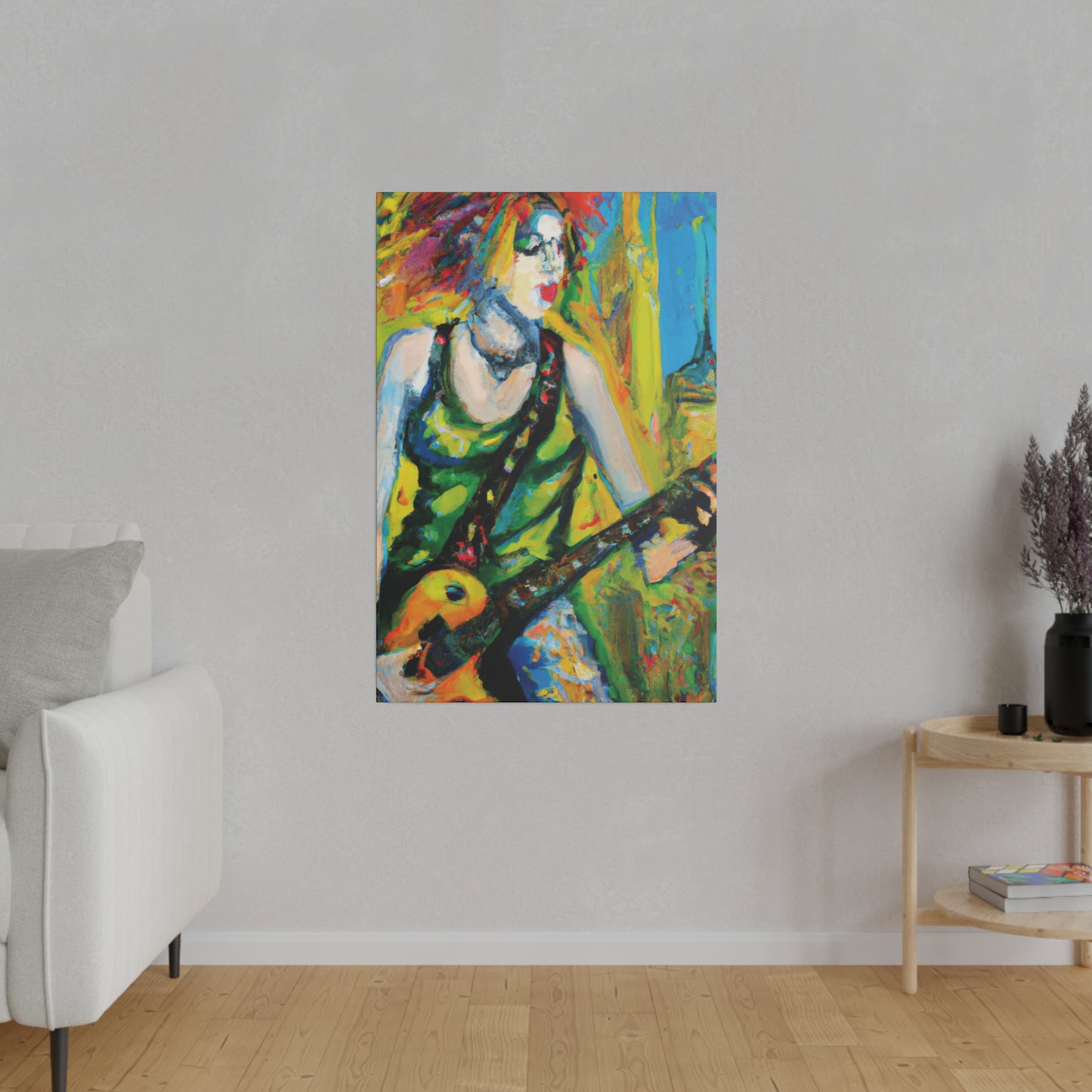 4713C - Rockstar Oil Painting Style Print | Poster | Home Decor | Wall Art | Music Art | Canvas