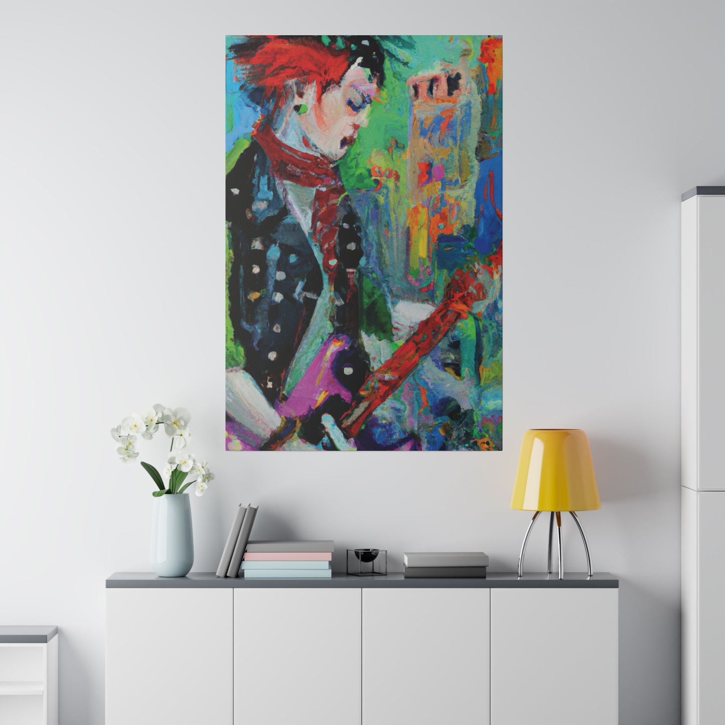 9721W - Rockstar Oil Painting Style Print | Poster | Home Decor | Wall Art | Music Art | Canvas