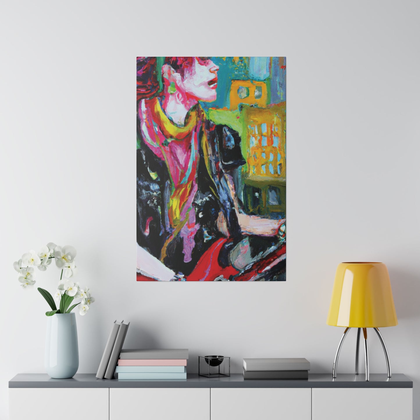 9896T - Rockstar Oil Painting Style Print | Poster | Home Decor | Wall Art | Music Art | Canvas