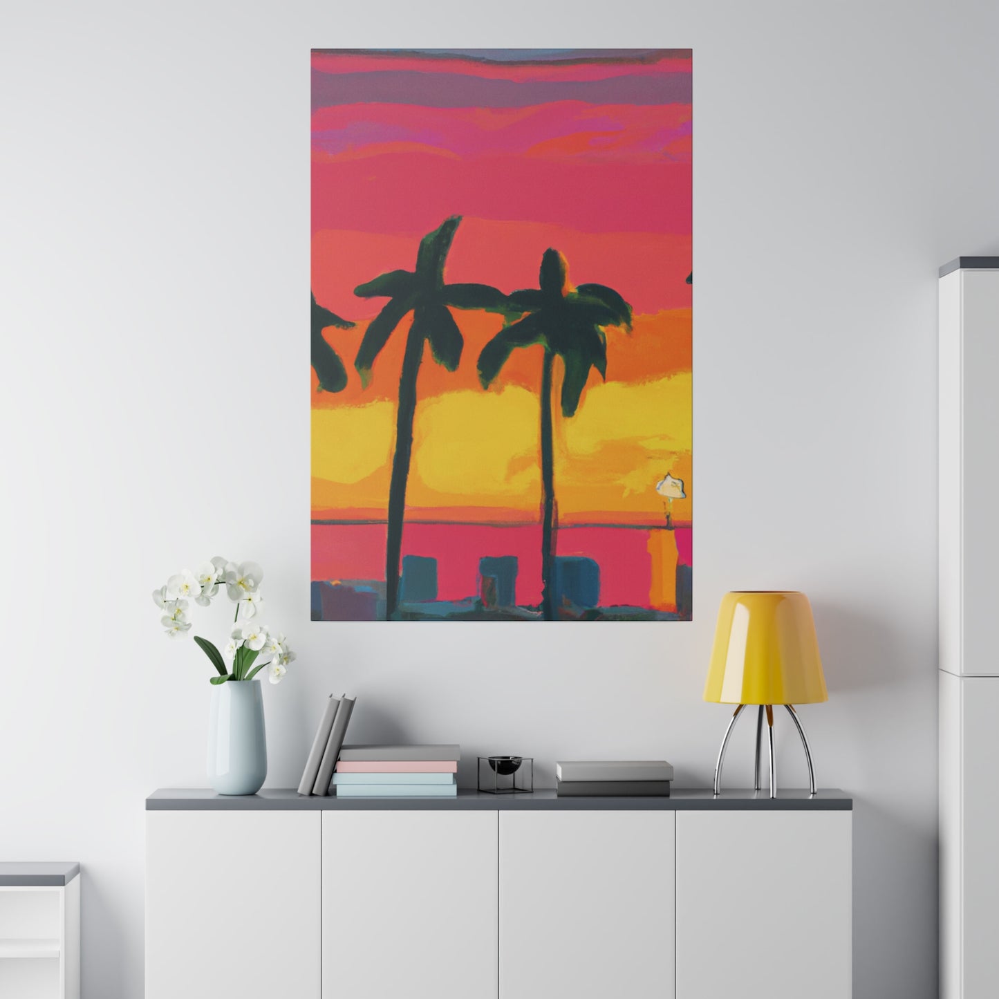 9642Q - Miami Beach Sunset Painting Print | Miami | Beach | Sunset | Poster | Home Decor | Wall Art | Canvas