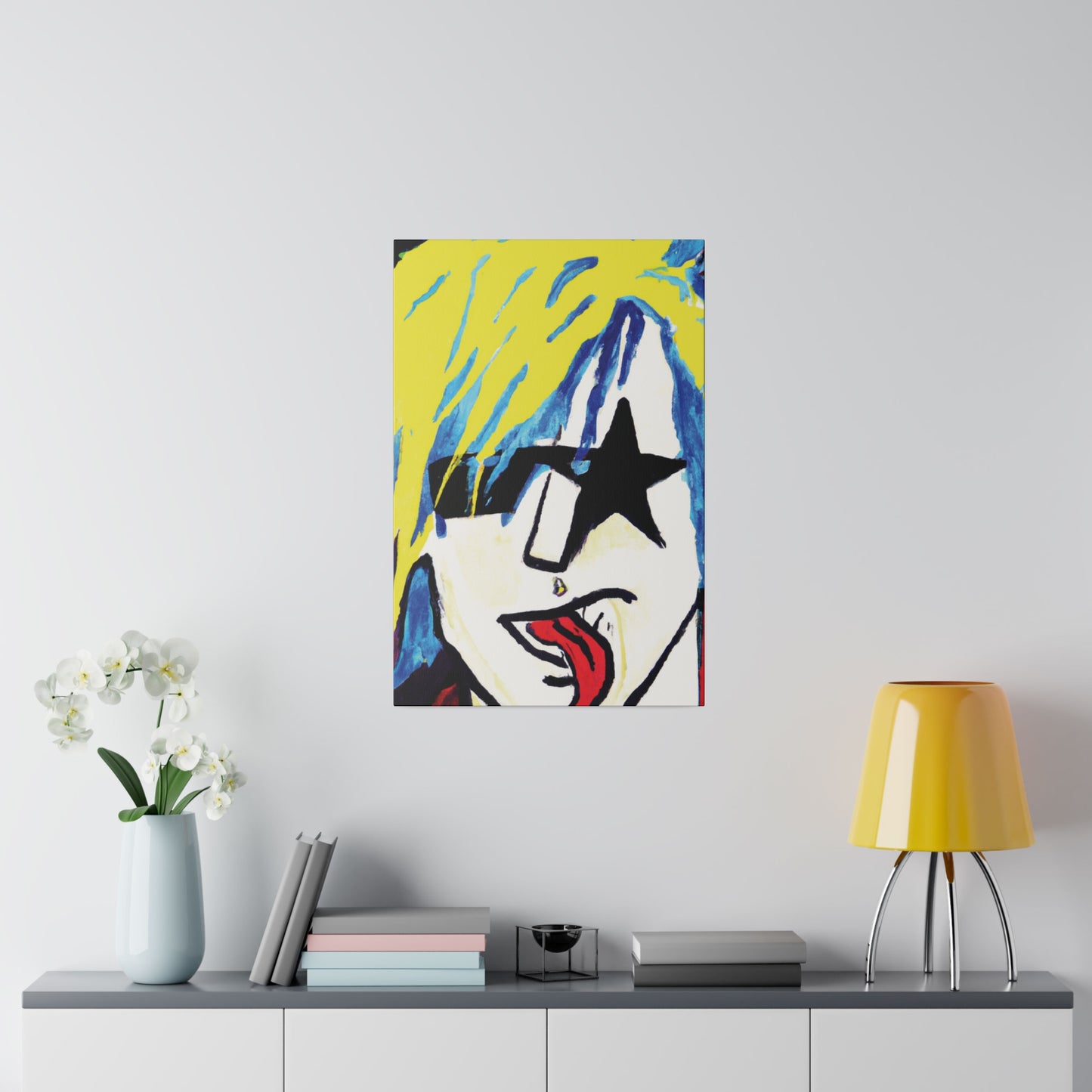 8584V - Rockstar Painting Print | Face | Abstract | Poster | Home Decor | Wall Art | Music Art | Canvas