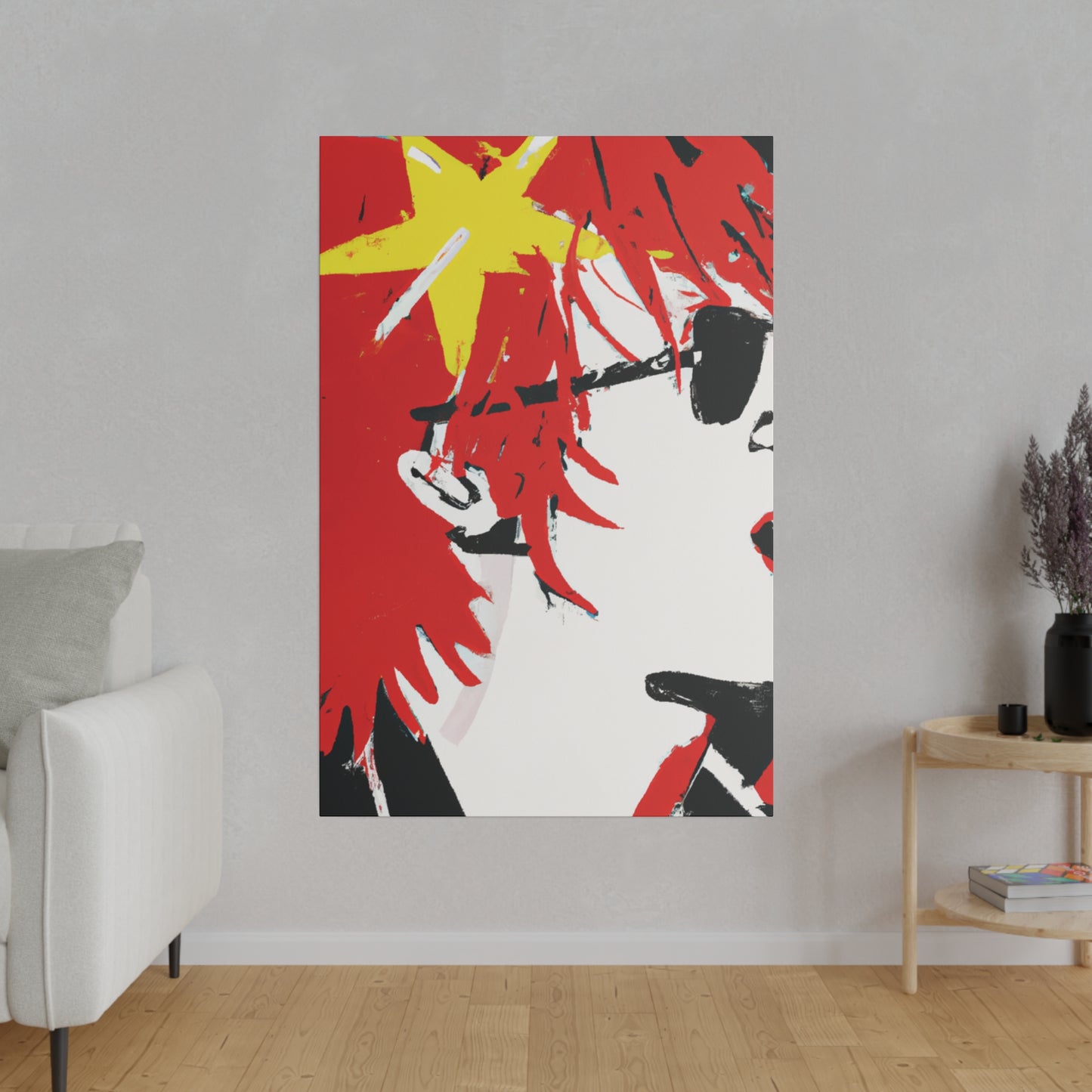 4682S - Rockstar Painting Print | Face | Abstract | Poster | Home Decor | Wall Art | Music Art | Canvas