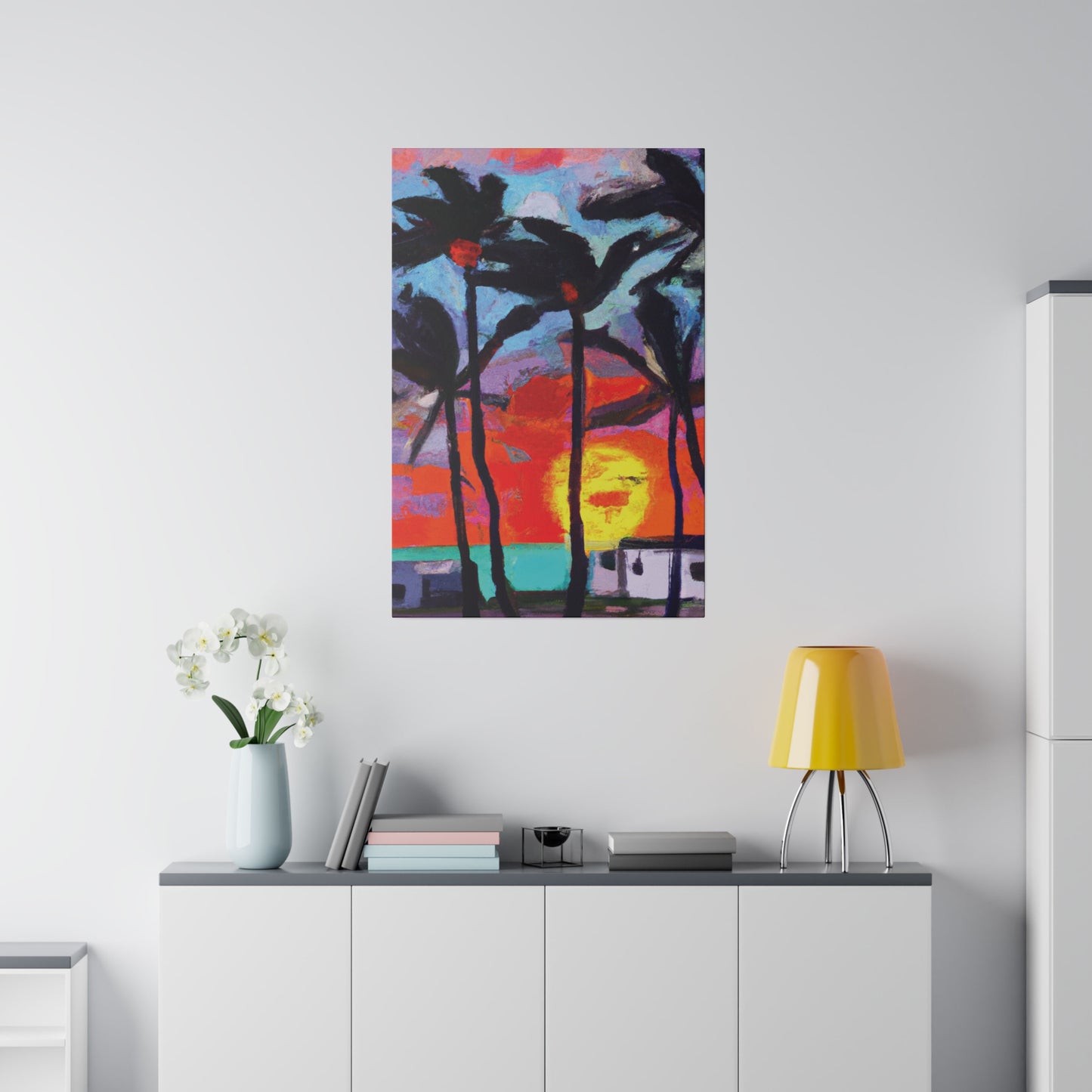 8407Q - Miami Beach Sunset Painting Print | Miami | Beach | Sunset | Poster | Home Decor | Wall Art | Canvas