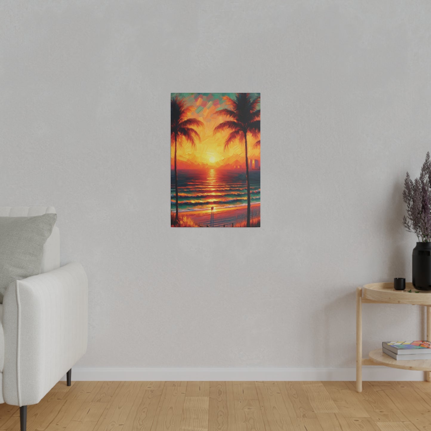 3569G - miami beach art, sunset background, ocean art work, beach art work, sunset designs, miami beach painting, miami beach print