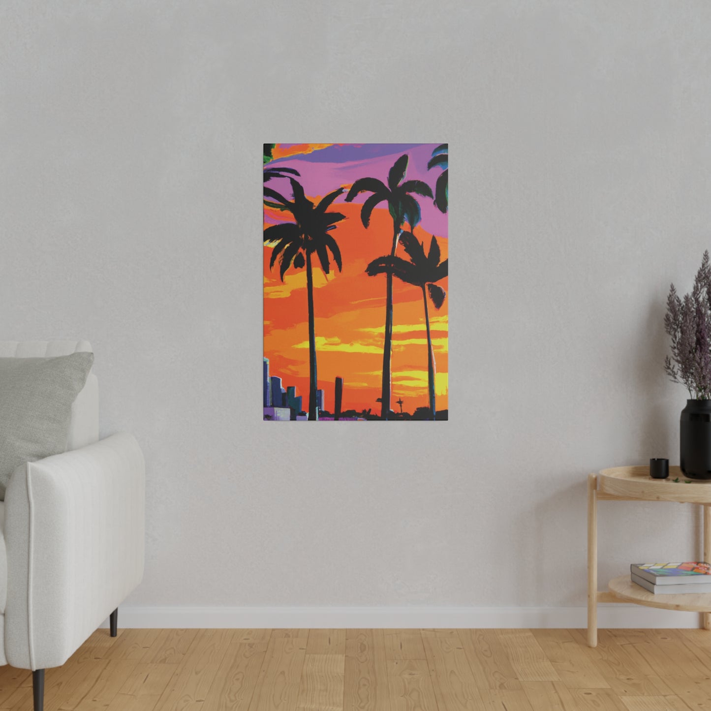 7834K - Miami Beach Sunset Painting Print | Miami | Beach | Sunset | Poster | Home Decor | Wall Art | Canvas