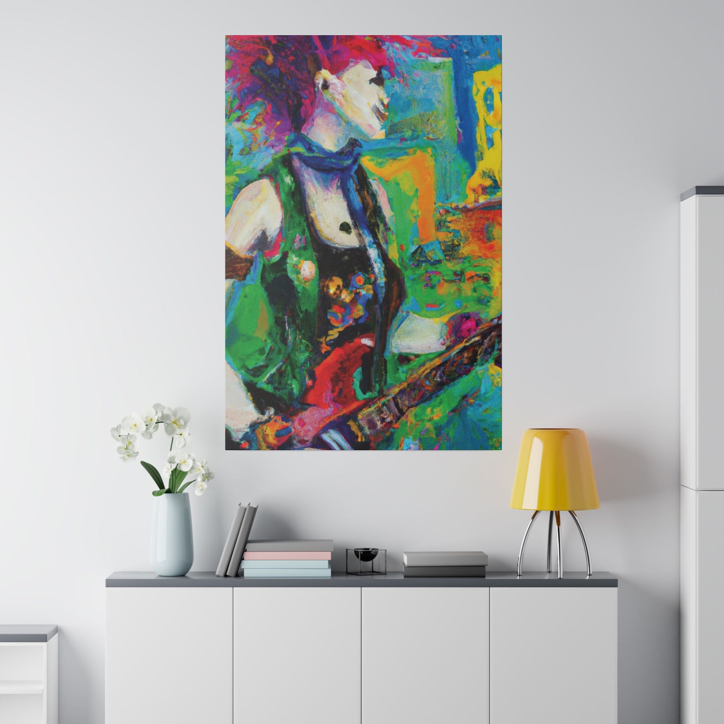 3467C - Rockstar Oil Painting Style Print | Poster | Home Decor | Wall Art | Music Art | Canvas