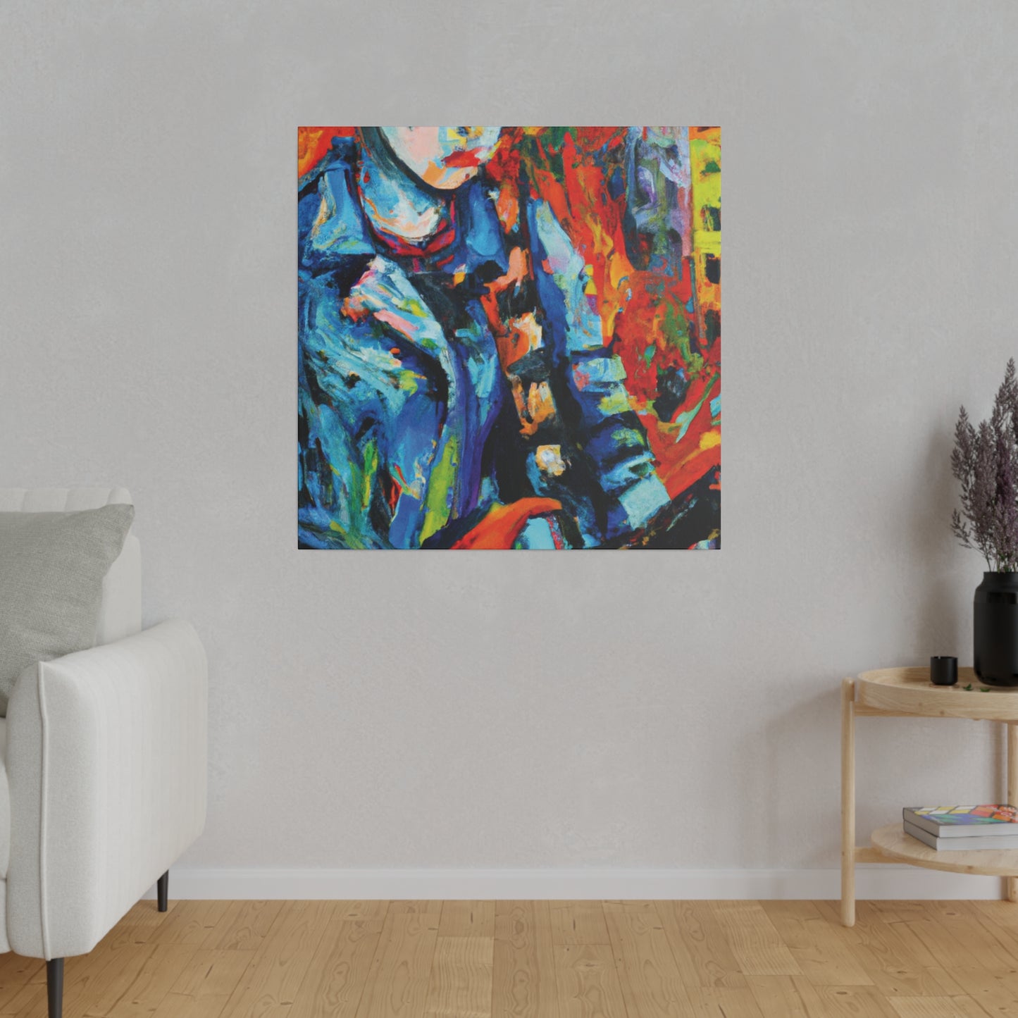 3759K - Rockstar Oil Painting Style Print | Poster | Home Decor | Wall Art | Music Art | Canvas