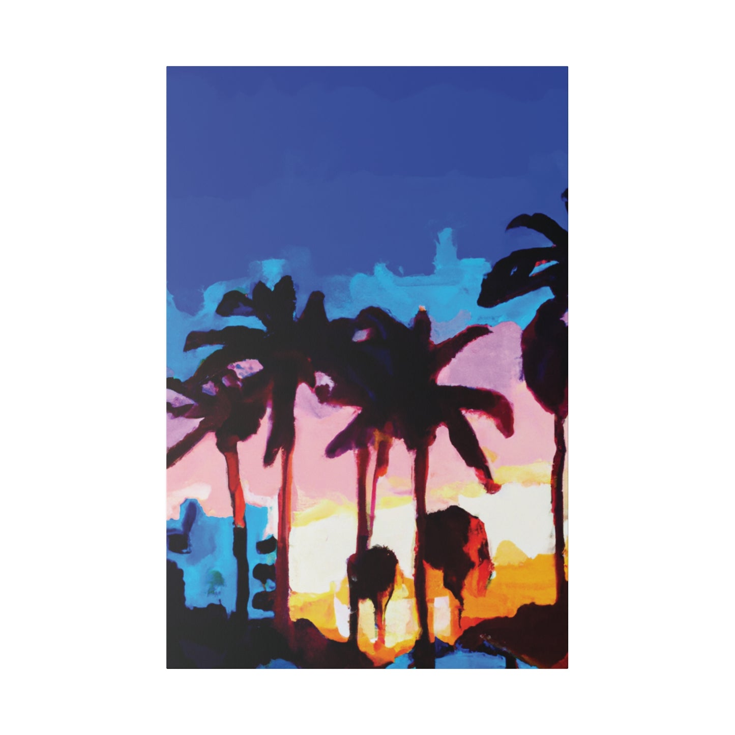 9453C - Miami Beach Sunset Painting Print | Miami | Beach | Sunset | Poster | Home Decor | Wall Art | Canvas