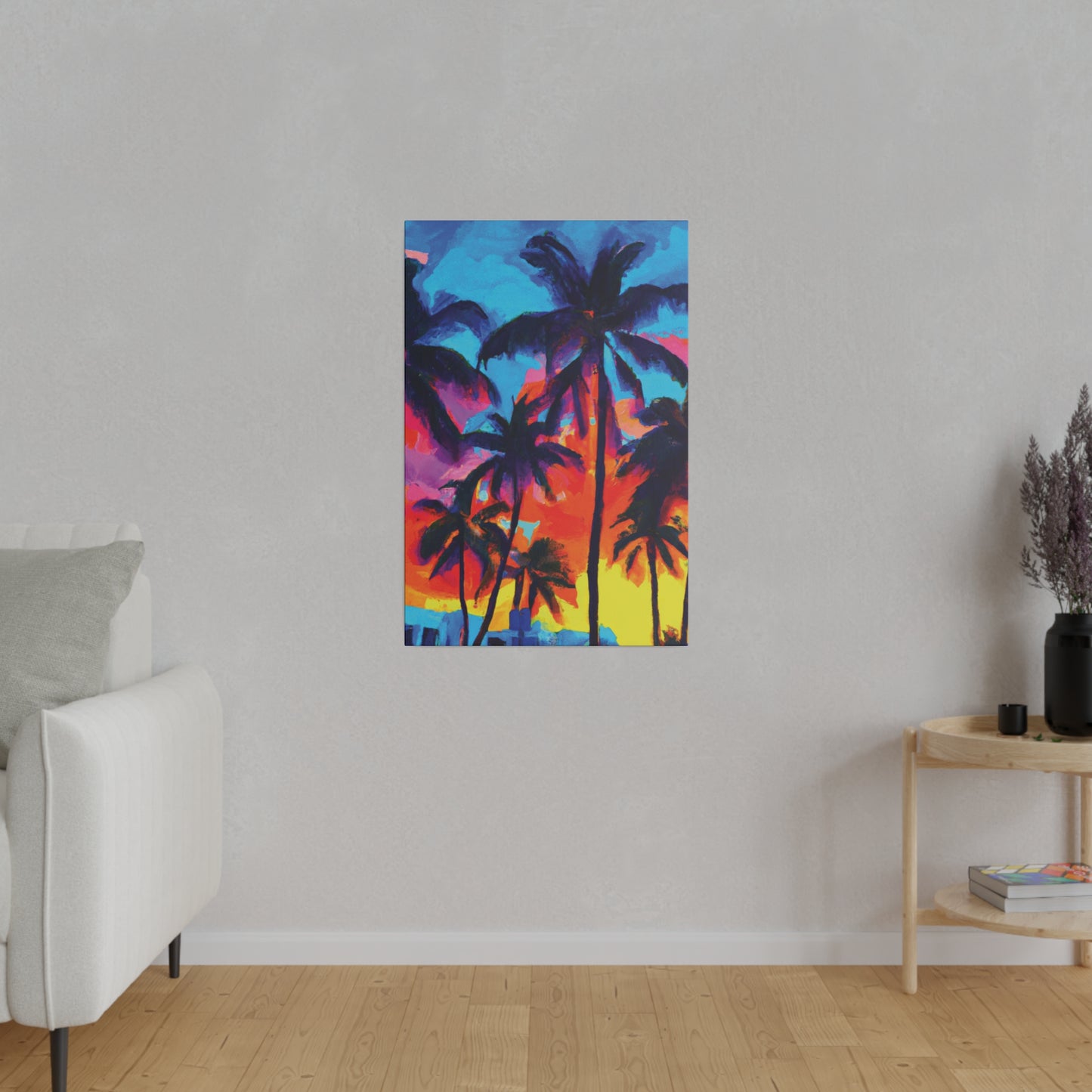 4672F - Miami Beach Sunset Painting Print | Miami | Beach | Sunset | Poster | Home Decor | Wall Art | Canvas