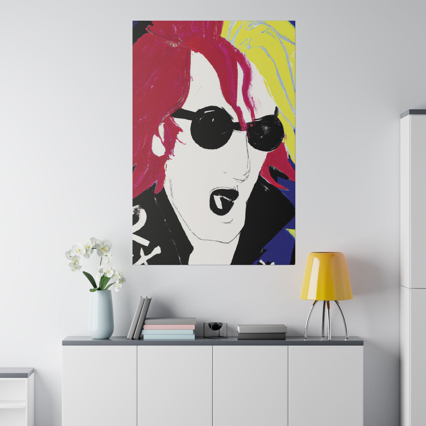 6485Q - Rockstar Painting Print | Face | Abstract | Poster | Home Decor | Wall Art | Music Art | Canvas