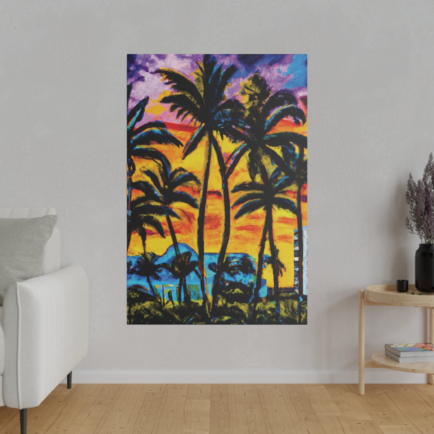 5378U - Miami Beach Sunset Painting Print | Miami | Beach | Sunset | Poster | Home Decor | Wall Art | Canvas