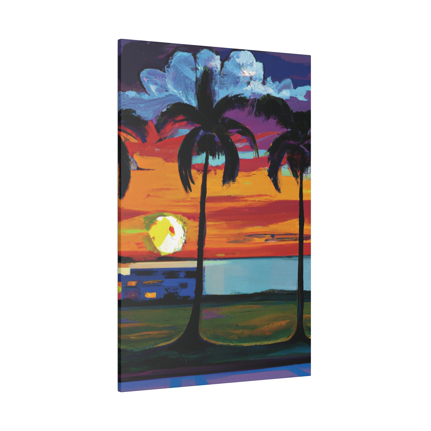 1676M - Miami Beach Sunset Painting Print | Miami | Beach | Sunset | Poster | Home Decor | Wall Art | Canvas