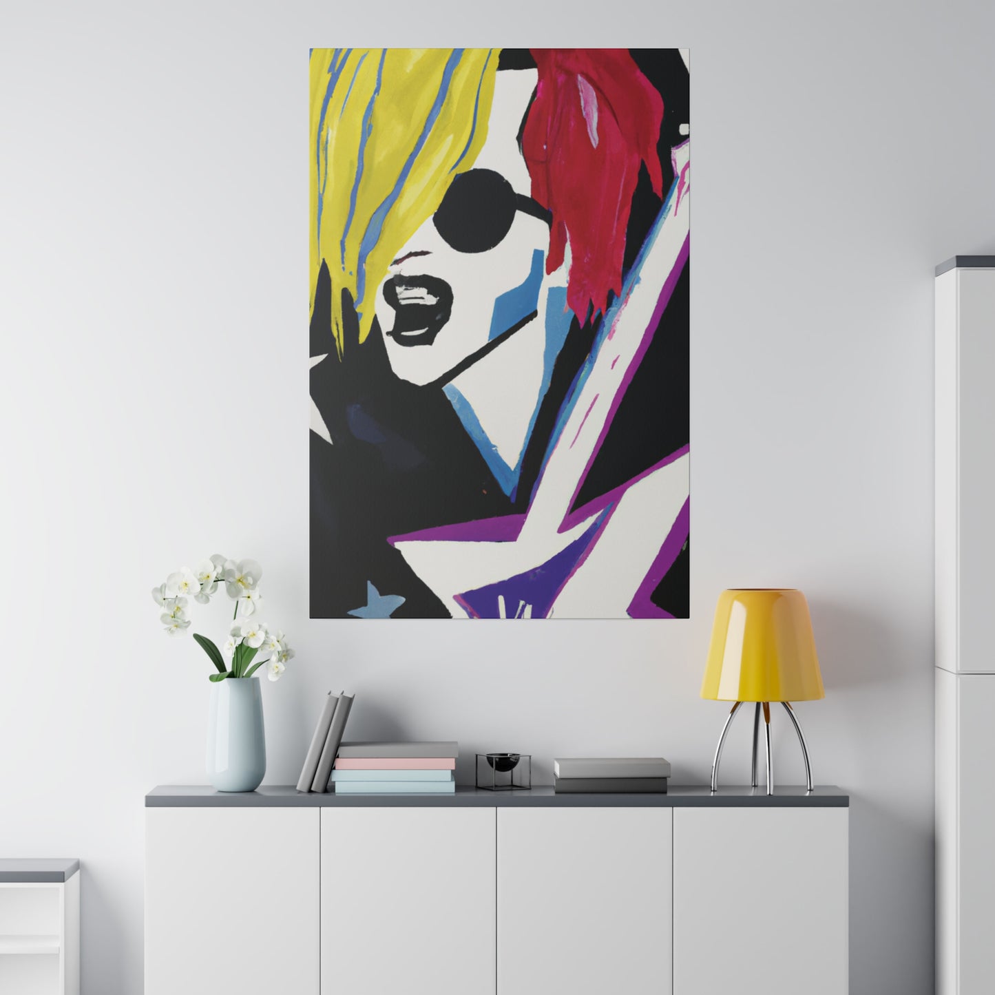 8784F - Rockstar Painting Print | Face | Abstract | Poster | Home Decor | Wall Art | Music Art | Canvas