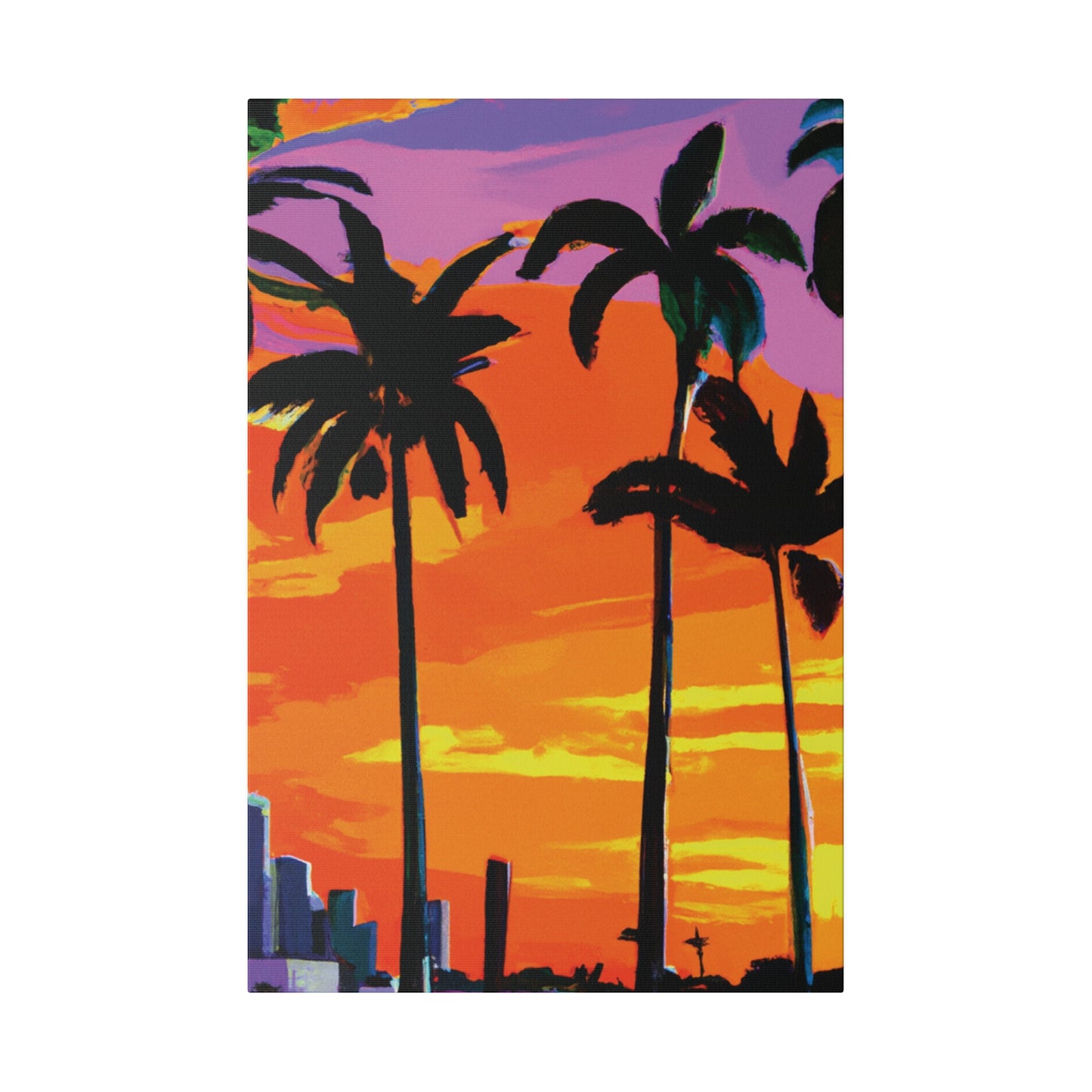 7834K - Miami Beach Sunset Painting Print | Miami | Beach | Sunset | Poster | Home Decor | Wall Art | Canvas