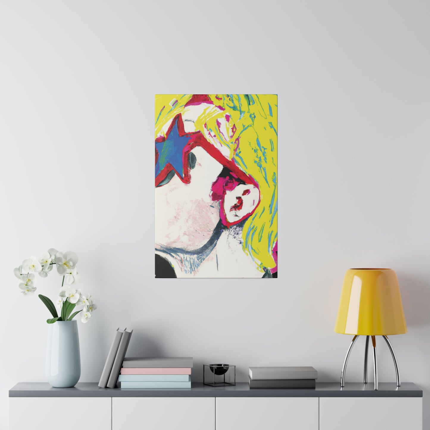 9408X - Rockstar Painting Print | Face | Abstract | Poster | Home Decor | Wall Art | Music Art | Canvas