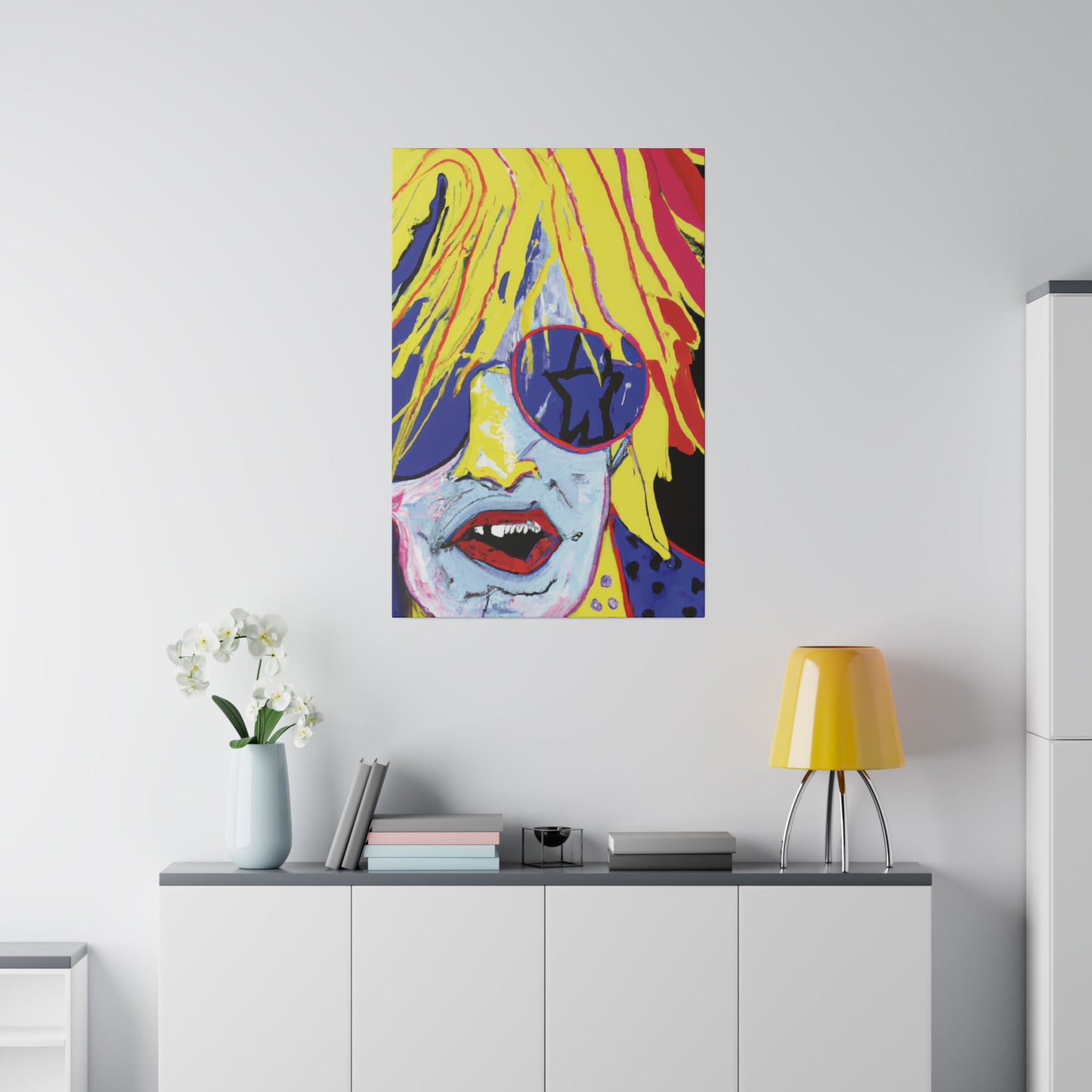 8742G - Rockstar Painting Print | Face | Abstract | Poster | Home Decor | Wall Art | Music Art | Canvas