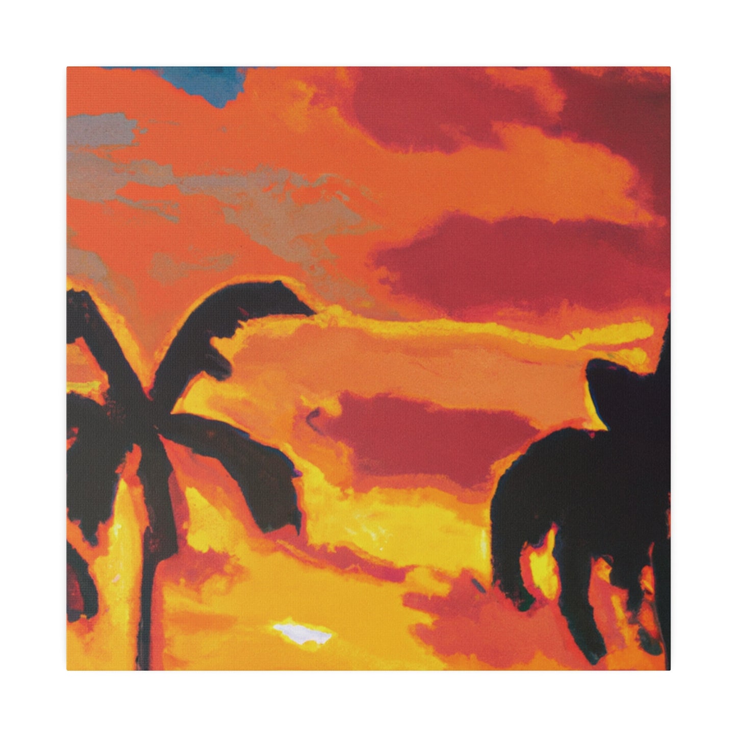 497L - Miami Beach Sunset Painting Print | Miami | Beach | Sunset | Poster | Home Decor | Wall Art | Canvas