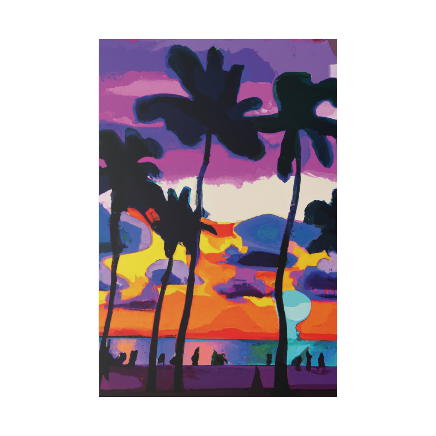 7455H - Miami Beach Sunset Painting Print | Miami | Beach | Sunset | Poster | Home Decor | Wall Art | Canvas
