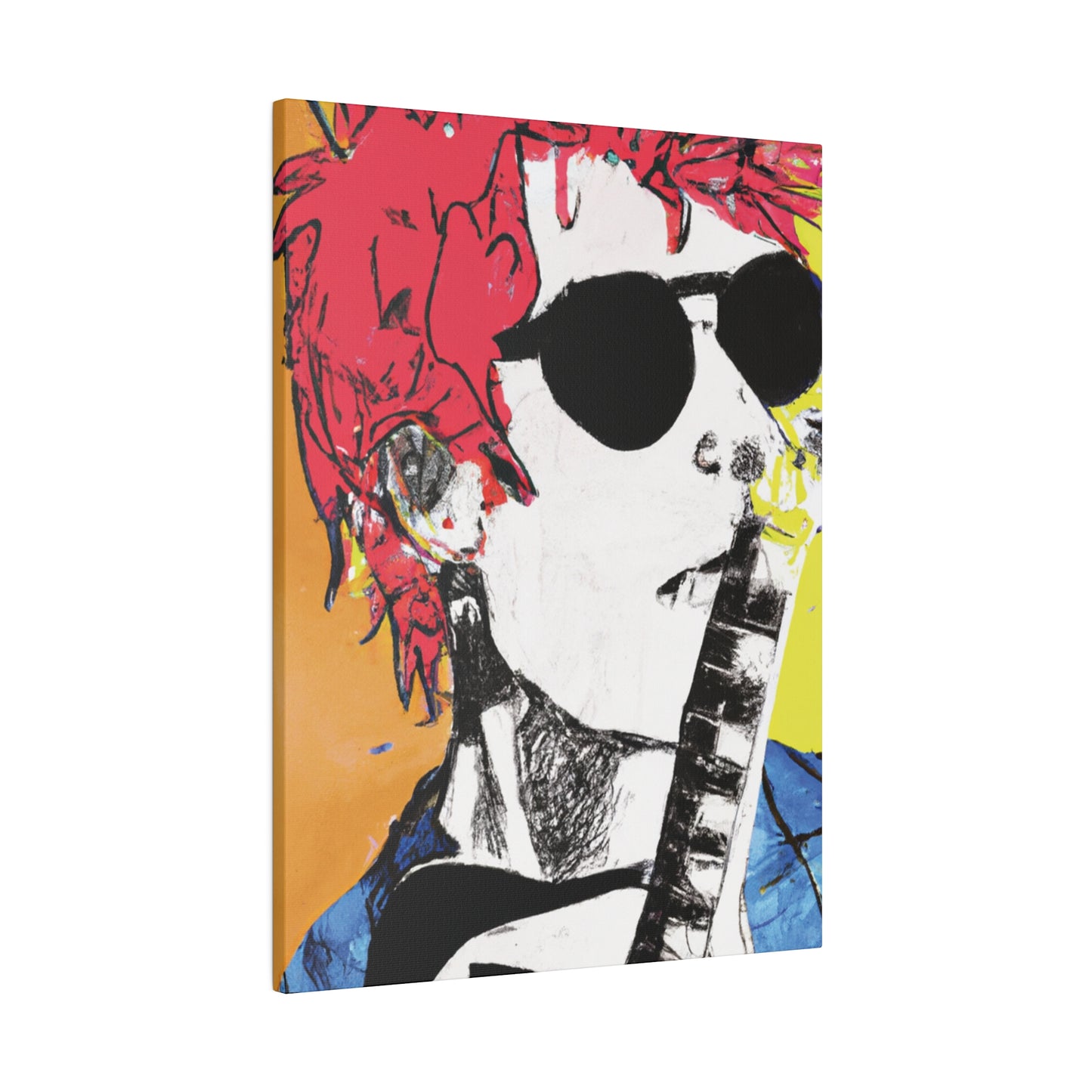 8995T - Rockstar Painting Print | Face | Abstract | Poster | Home Decor | Wall Art | Music Art | Canvas