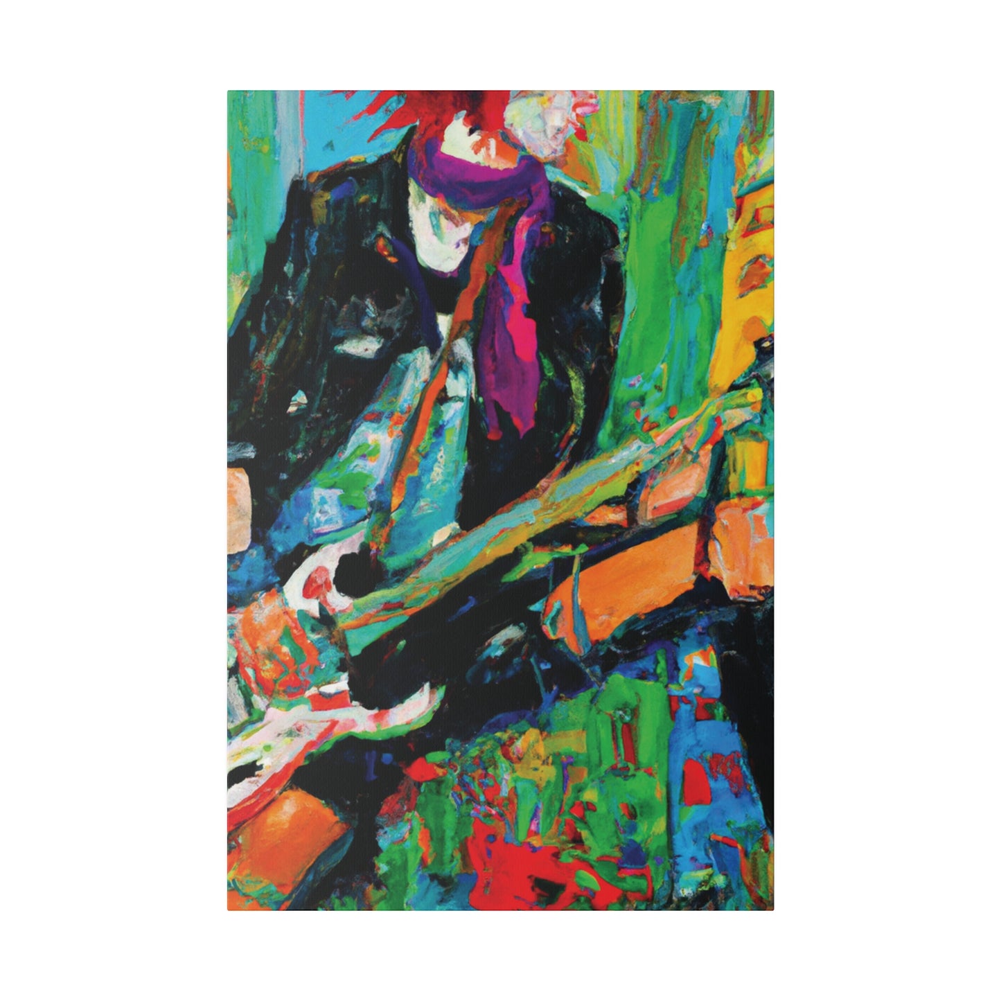 6595X - Rockstar Oil Painting Style Print | Poster | Home Decor | Wall Art | Music Art | Canvas