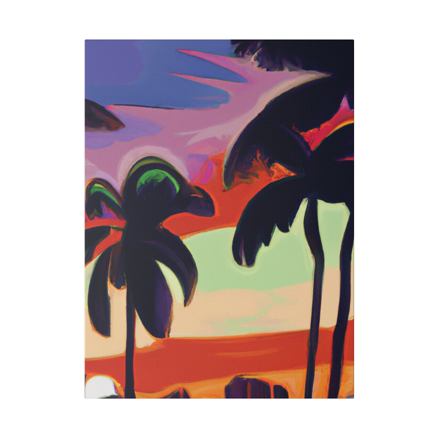 4438V - Miami Beach Sunset Painting Print | Miami | Beach | Sunset | Poster | Home Decor | Wall Art | Canvas