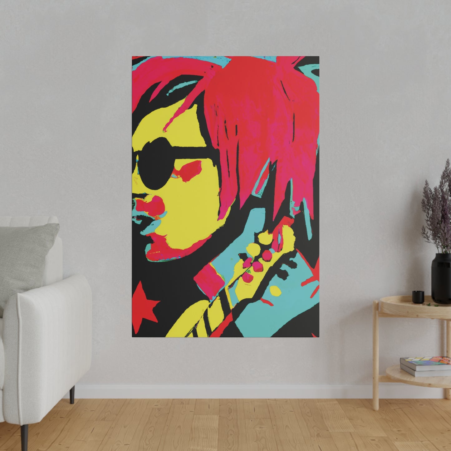 8972Y - Rockstar Painting Print | Face | Abstract | Poster | Home Decor | Wall Art | Music Art | Canvas