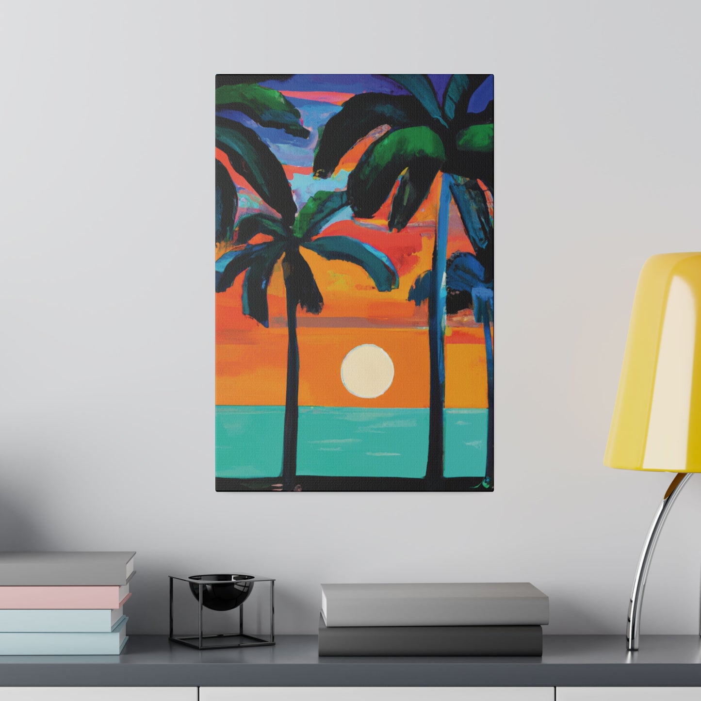 4567C - Miami Beach Sunset Painting Print | Miami | Beach | Sunset | Poster | Home Decor | Wall Art | Canvas