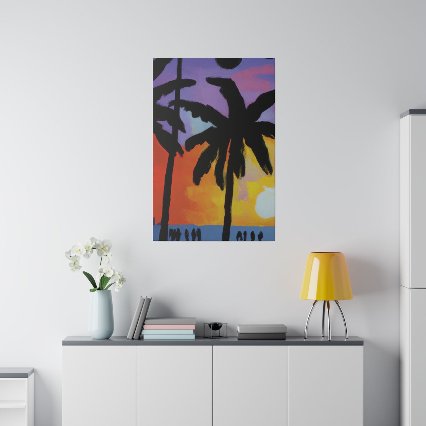 8594V - Miami Beach Sunset Painting Print | Miami | Beach | Sunset | Poster | Home Decor | Wall Art | Canvas