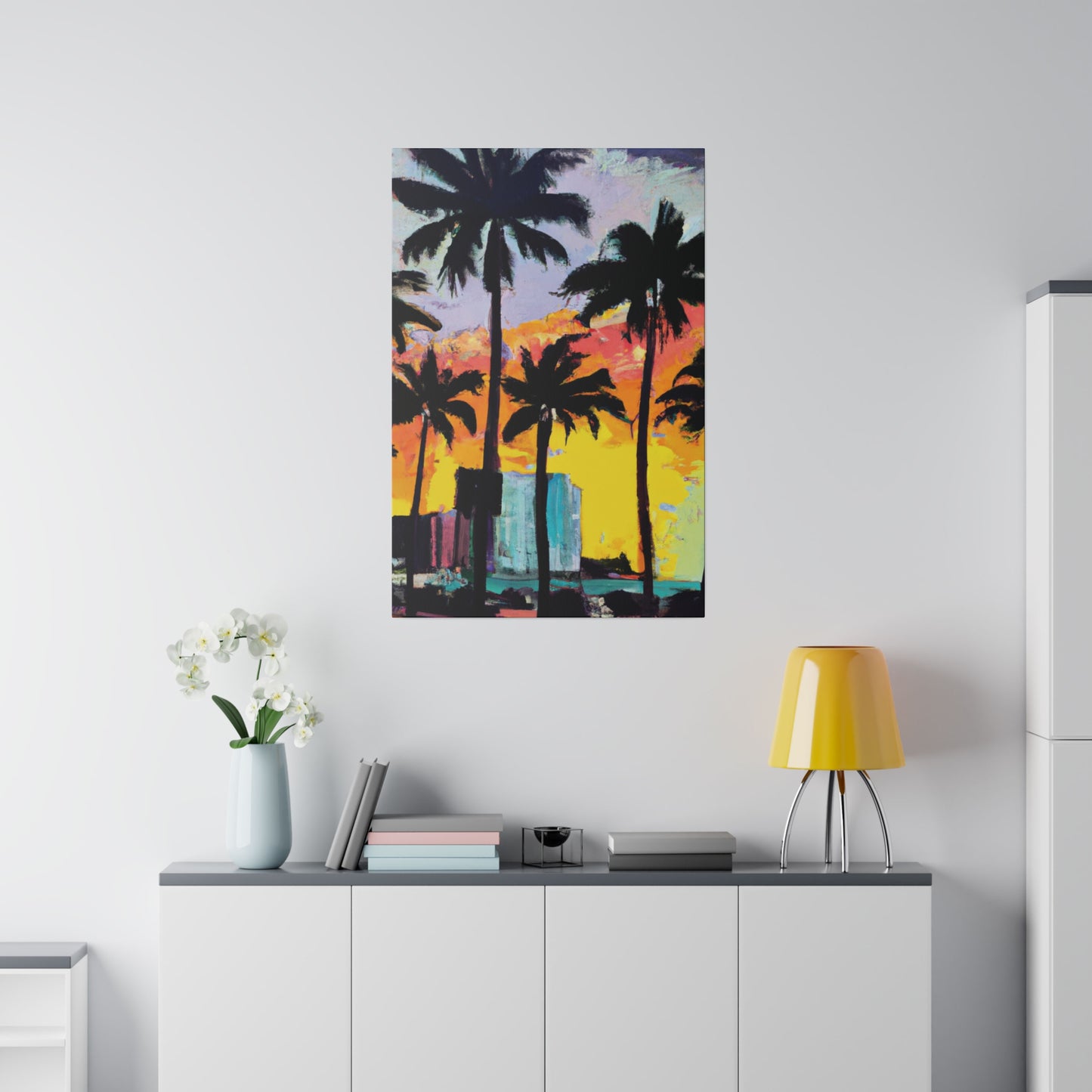 10266L - Miami Beach Sunset Painting Print | Miami | Beach | Sunset | Poster | Home Decor | Wall Art | Canvas