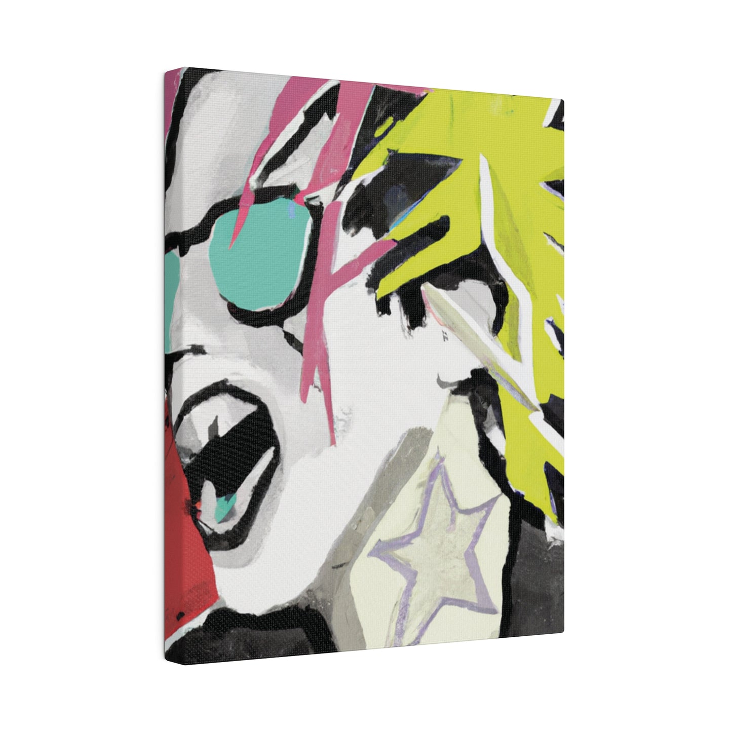 9589K - Rockstar Painting Print | Face | Abstract | Poster | Home Decor | Wall Art | Music Art | Canvas