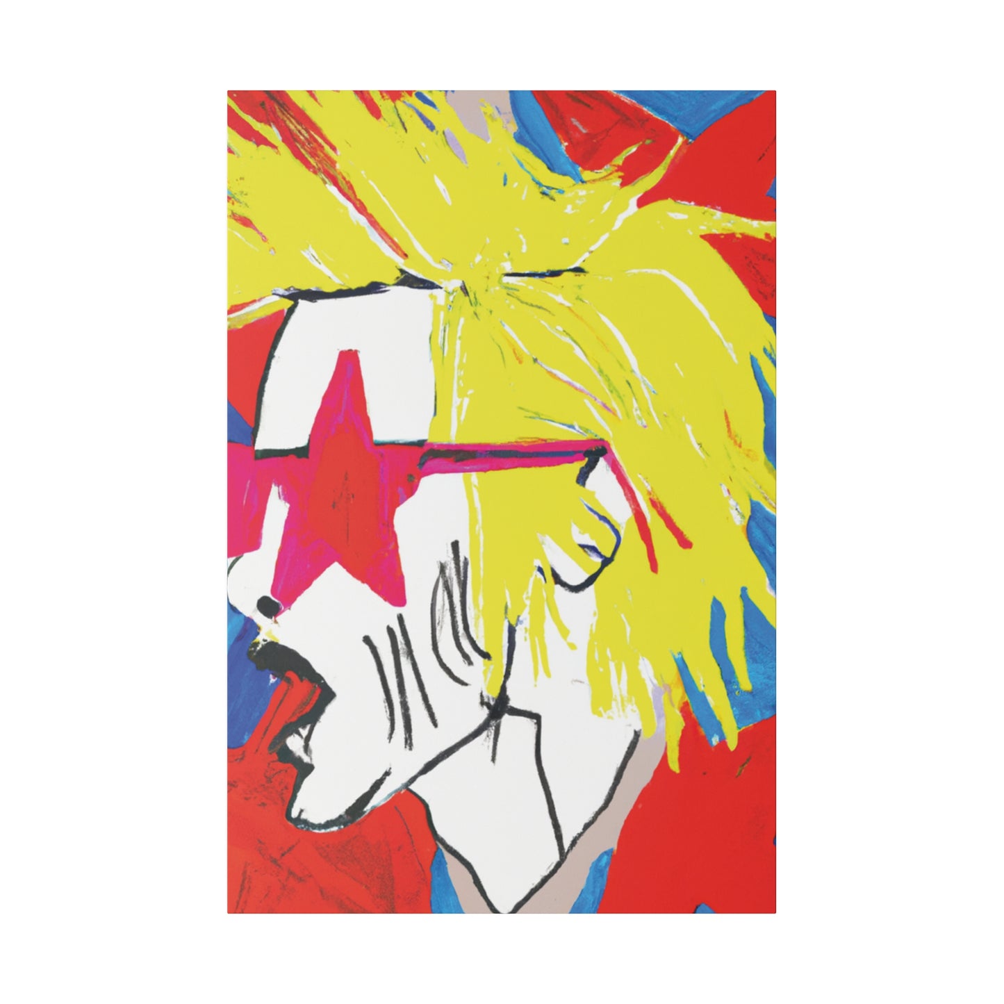 6719V - Rockstar Painting Print | Face | Abstract | Poster | Home Decor | Wall Art | Music Art | Canvas