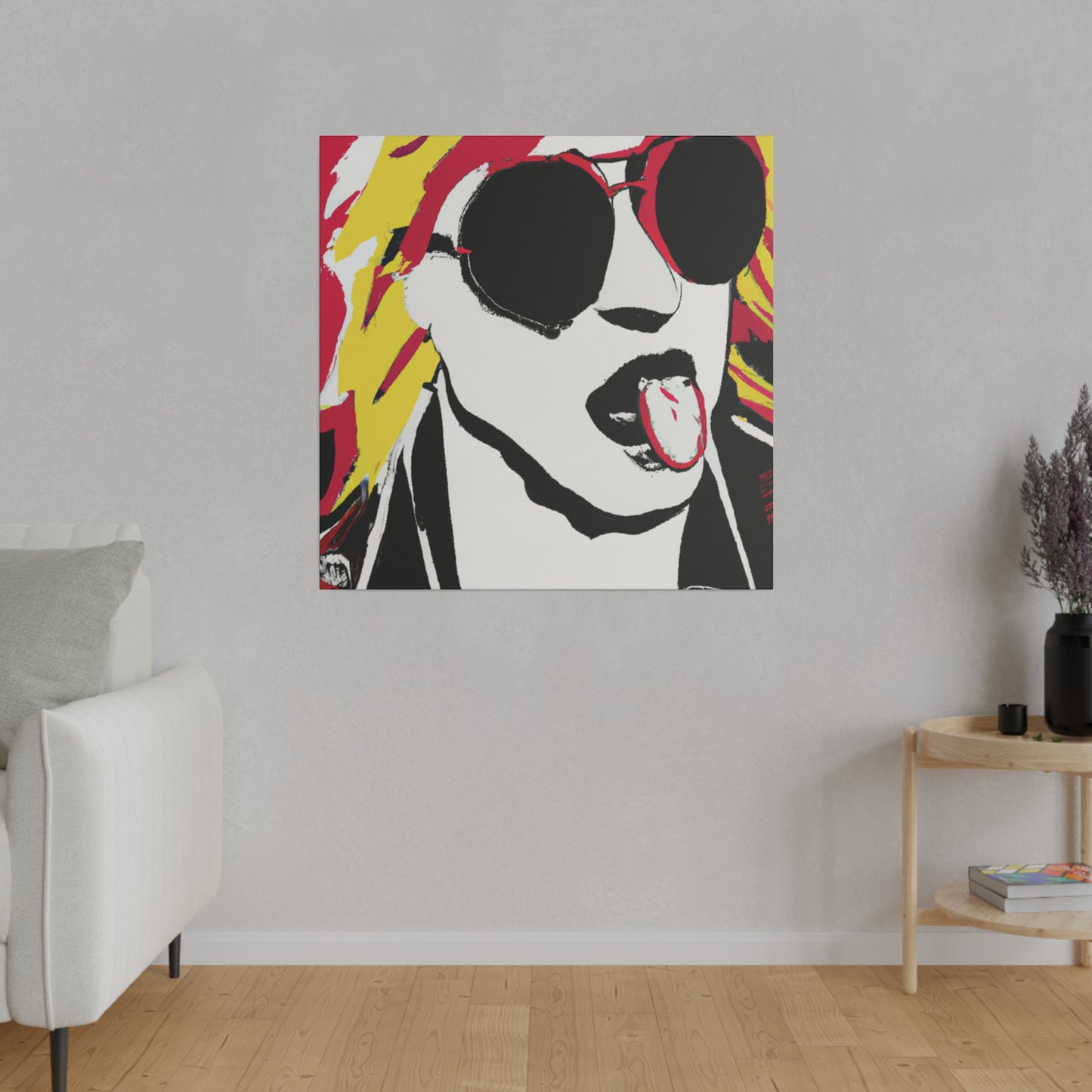 4851A - Rockstar Painting Print | Face | Abstract | Poster | Home Decor | Wall Art | Music Art | Canvas