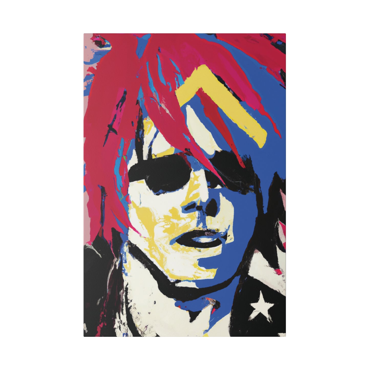 9537K - Rockstar Painting Print | Face | Abstract | Poster | Home Decor | Wall Art | Music Art | Canvas