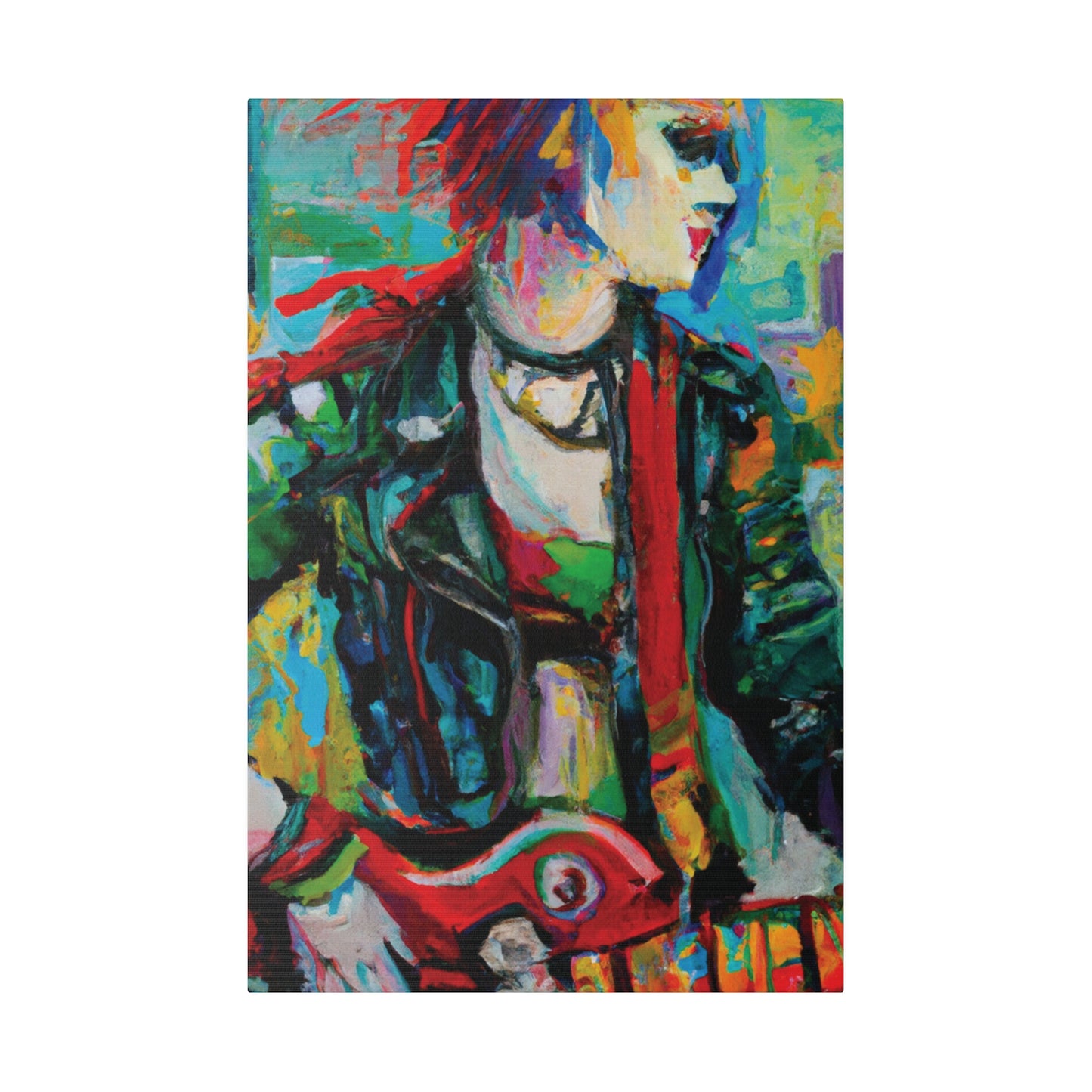 7245X - Rockstar Oil Painting Style Print | Poster | Home Decor | Wall Art | Music Art | Canvas