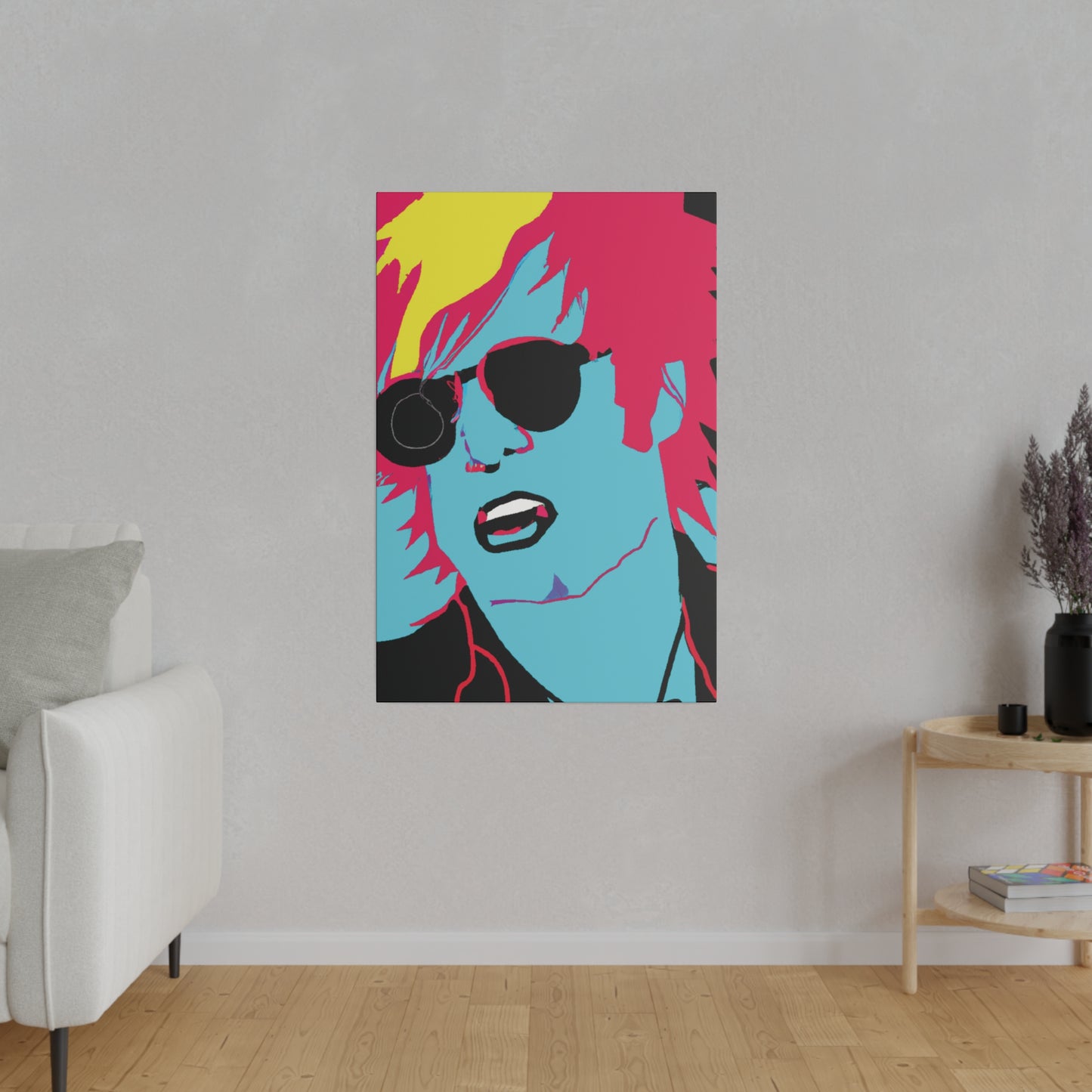 6426B - Rockstar Painting Print | Face | Abstract | Poster | Home Decor | Wall Art | Music Art | Canvas