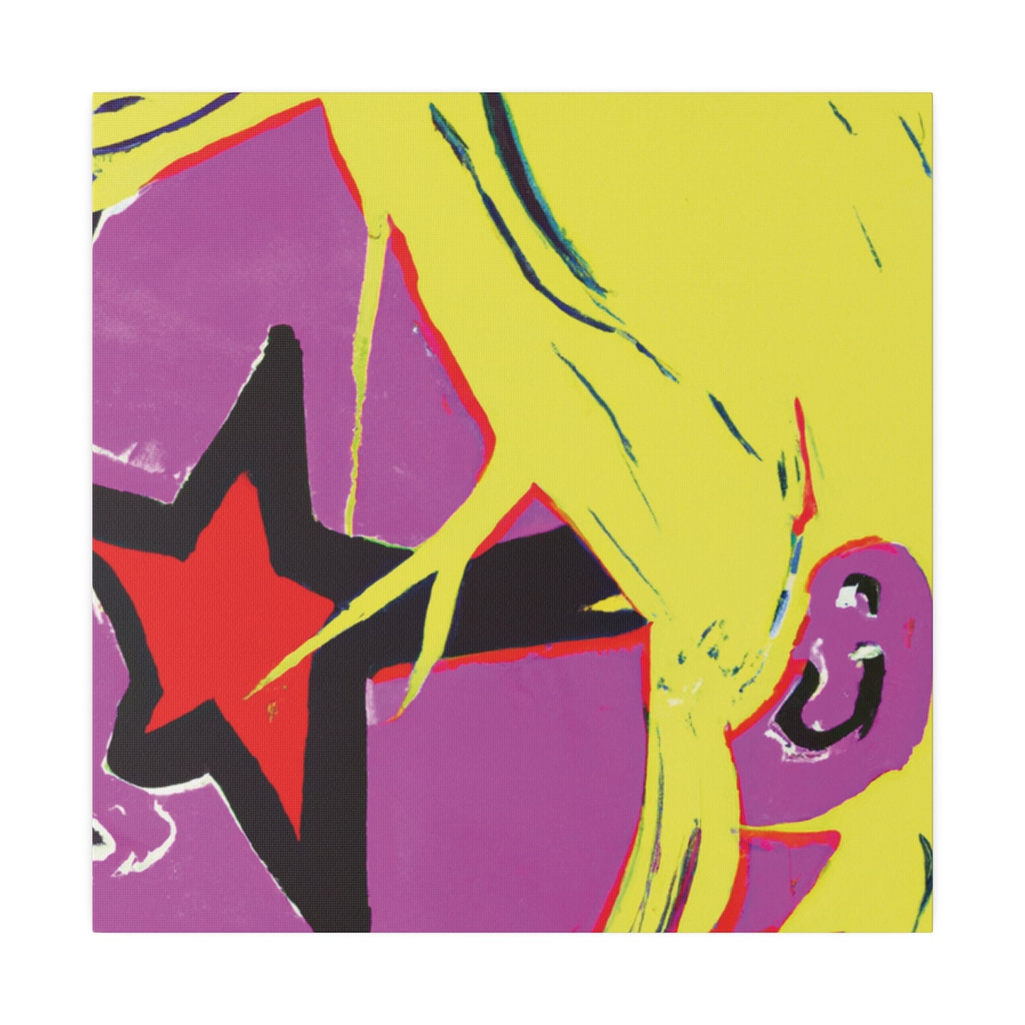938K - Rockstar Painting Print | Face | Abstract | Poster | Home Decor | Wall Art | Music Art | Canvas