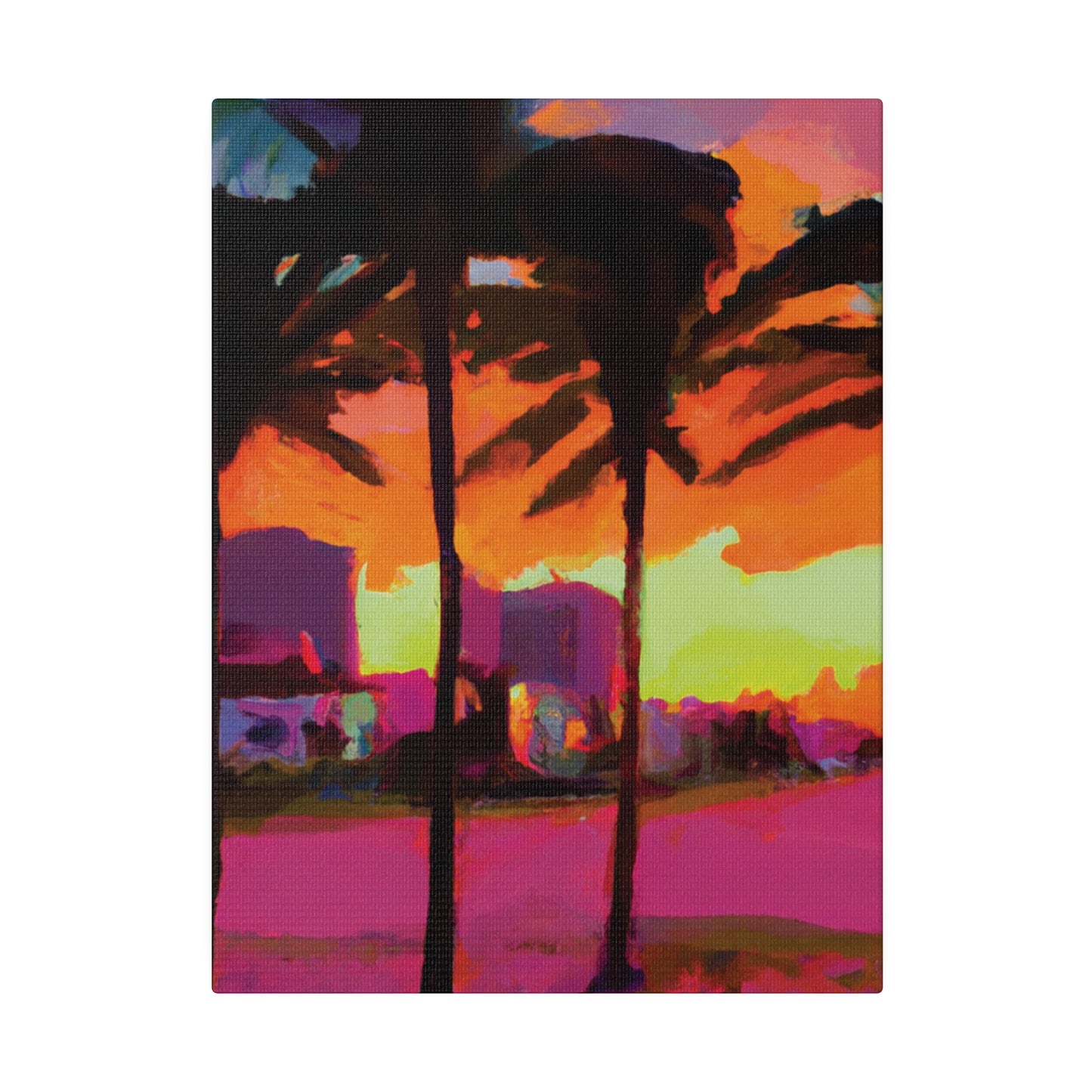 4596G - Miami Beach Sunset Painting Print | Miami | Beach | Sunset | Poster | Home Decor | Wall Art | Canvas